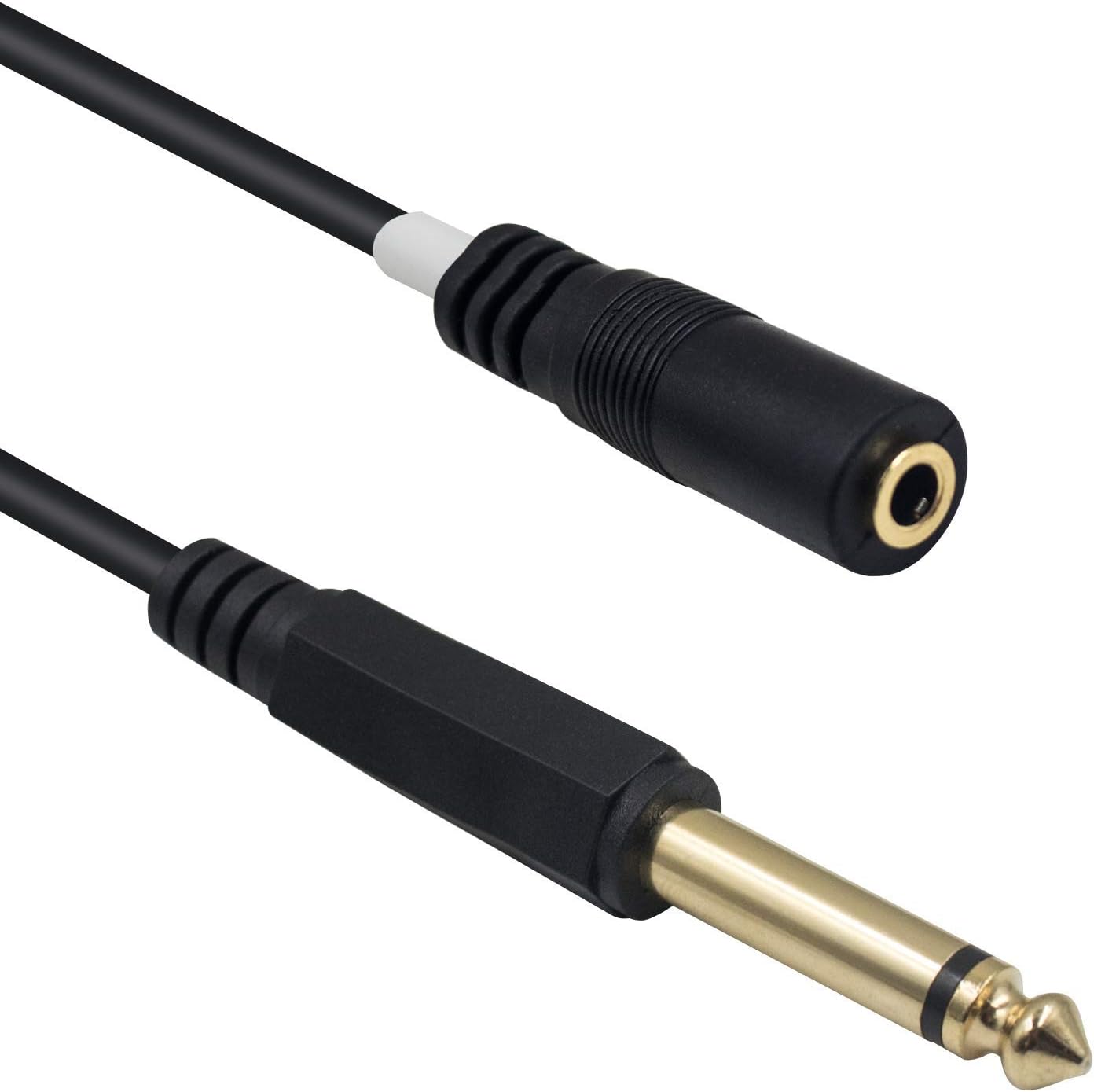 6.35mm 1/4 Inch Male to 3.5mm 1/8 Inch Female TS Mono Audio Jack Aux Extension Cable