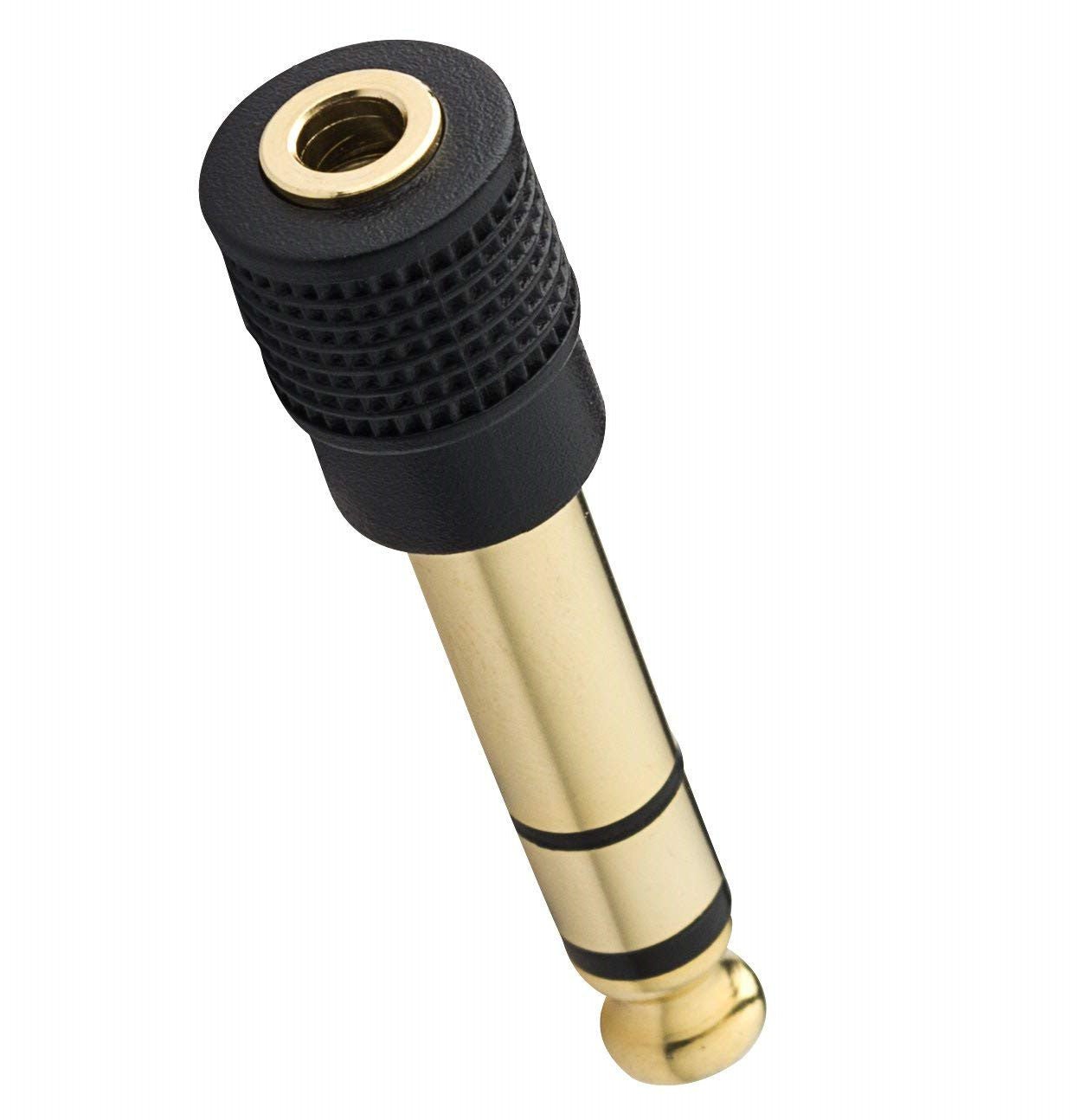 Black and gold spray nozzle on a white background