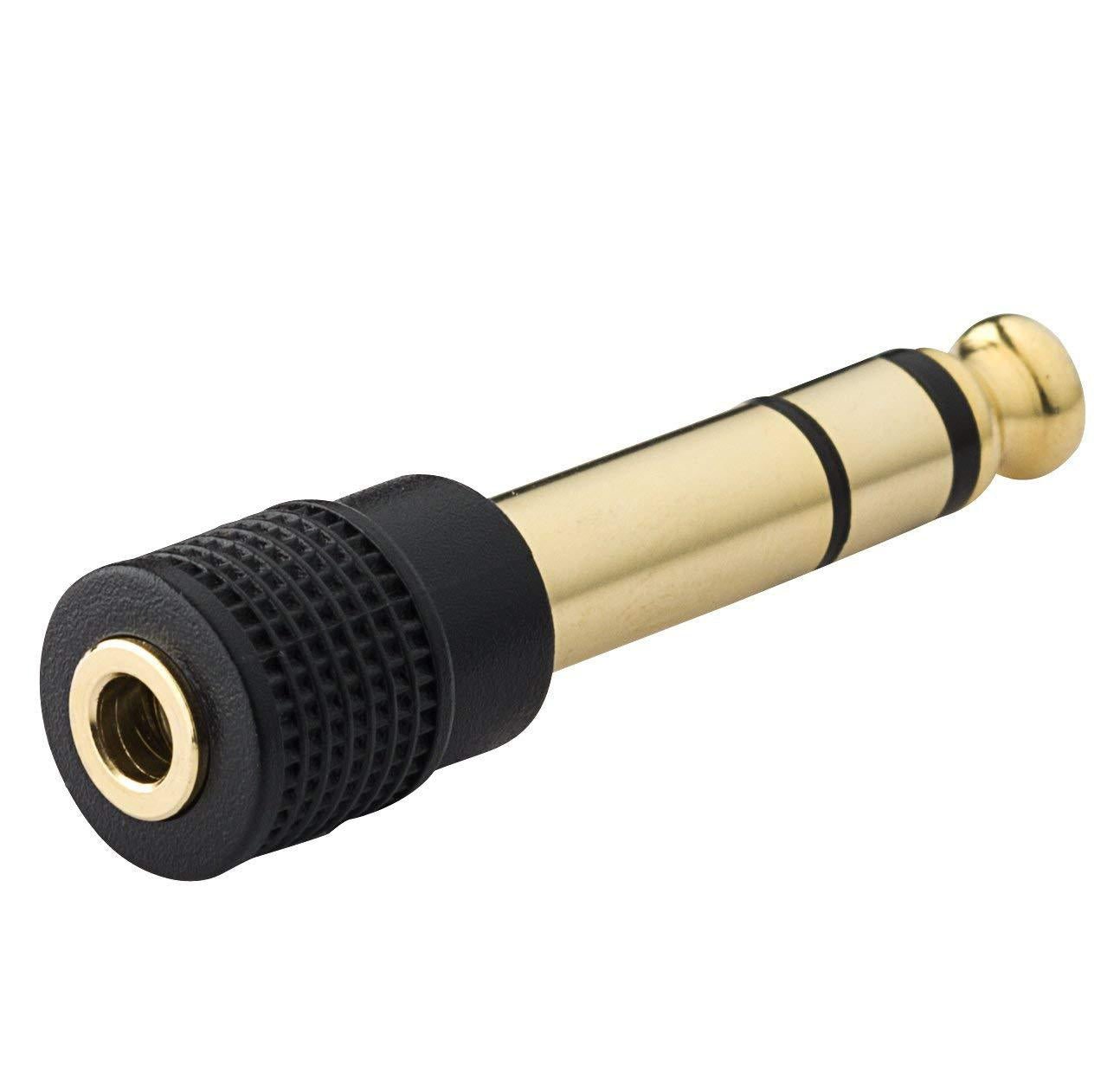 6.35mm to 3.5mm audio adapter gold plated stereo jack