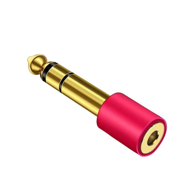 6.35mm to 3.5mm Audio Adapter | 1/4” Male to 3.5mm Female Headphone Converter (Red Aluminium)
