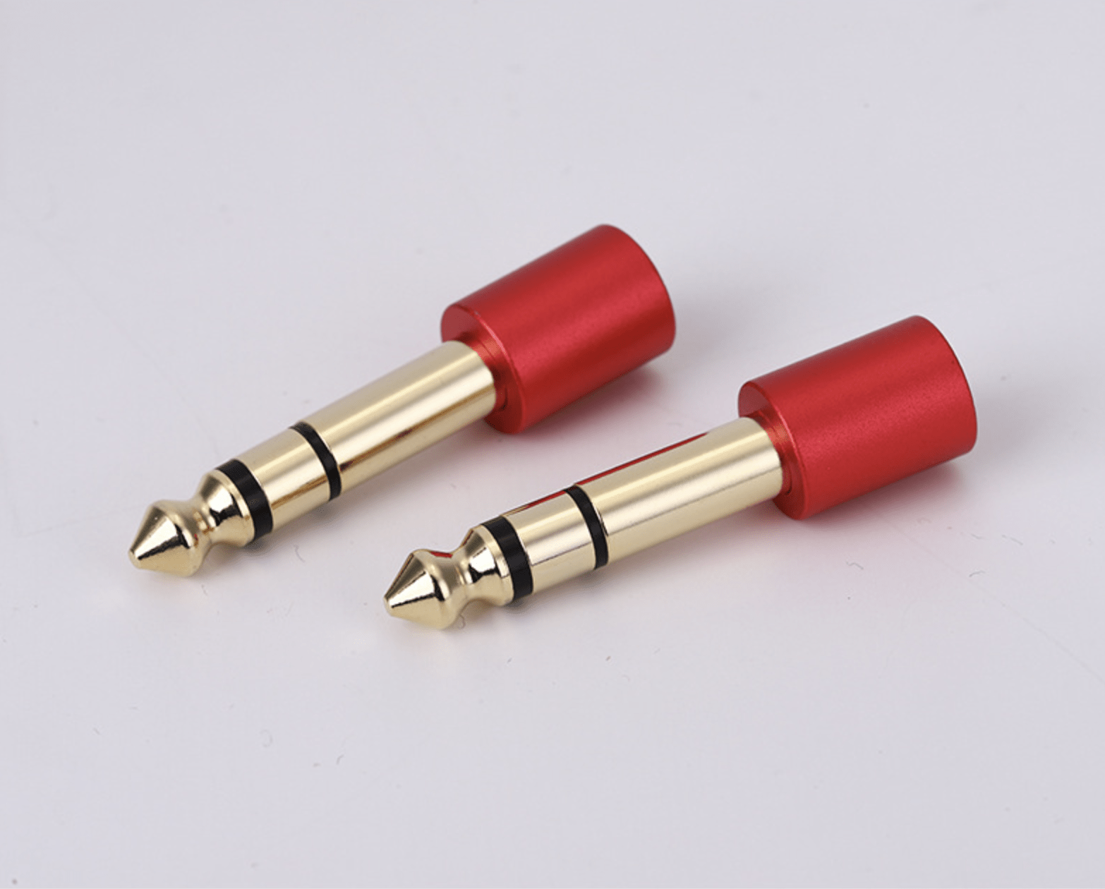 6.35mm to 3.5mm Audio Adapter | 1/4” Male to 3.5mm Female Headphone Converter (Red Aluminium)