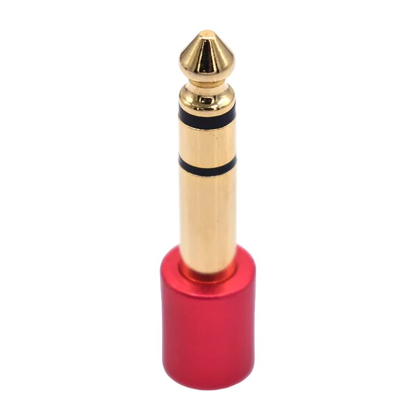 6.35mm to 3.5mm audio adapter with red aluminium housing