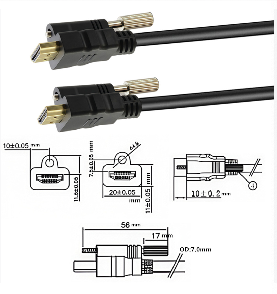 HDTV 2.0 Cable with Dual Screw Lock | High-Definition Audio & Video Cable for Computer, Projector,TV