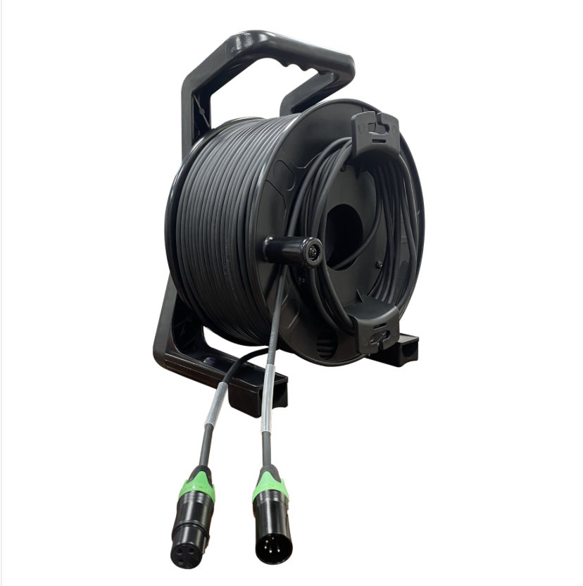 Digital Audio XLR Microphone Cable Reel — 3-Pin XLR Female to 5-Pin XLR Male