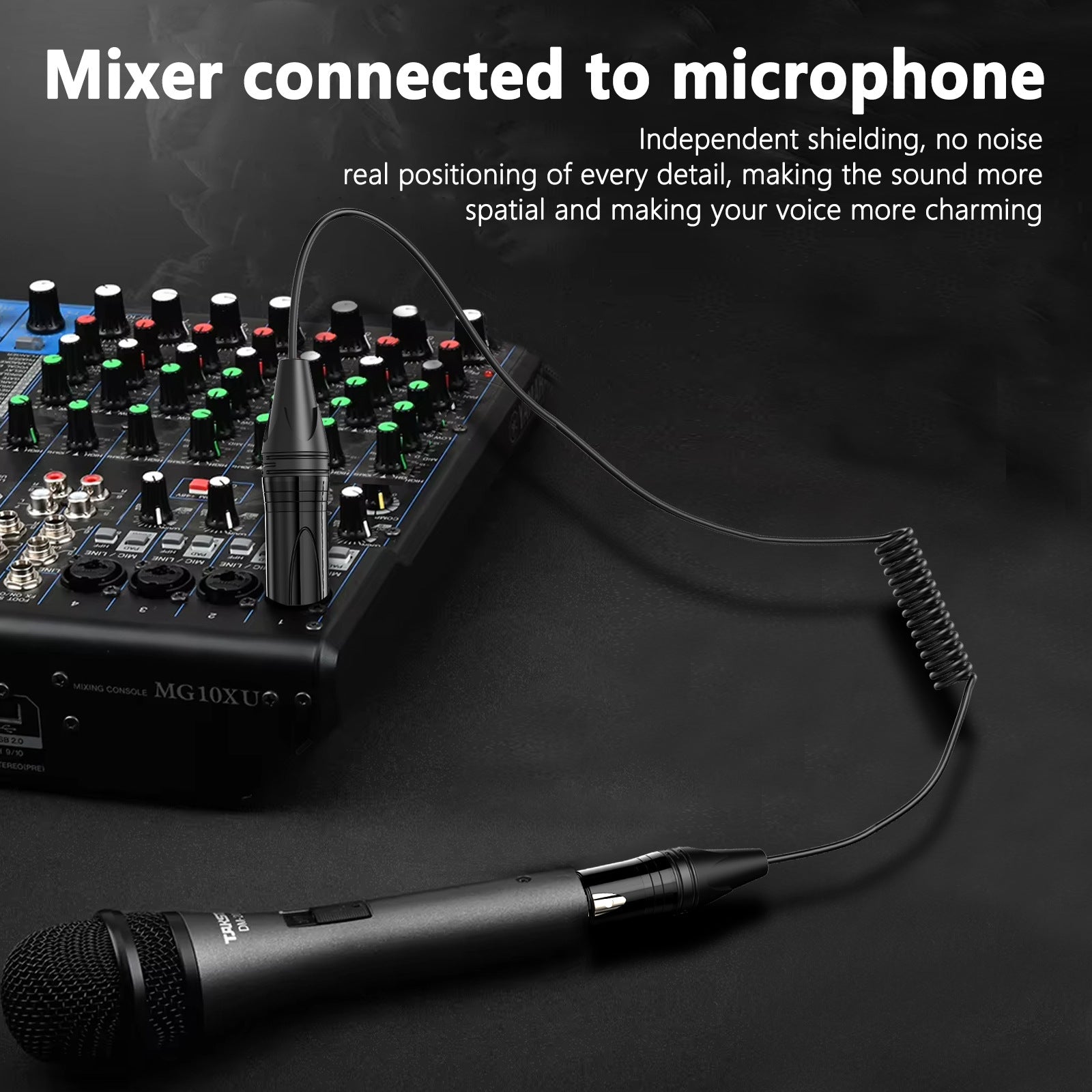 XLR to XLR 3 Pin Microphone Cable, Male to Female Clear Stereo Extension Lead Mic Extender for Studio Recorder Amplifier Mixing