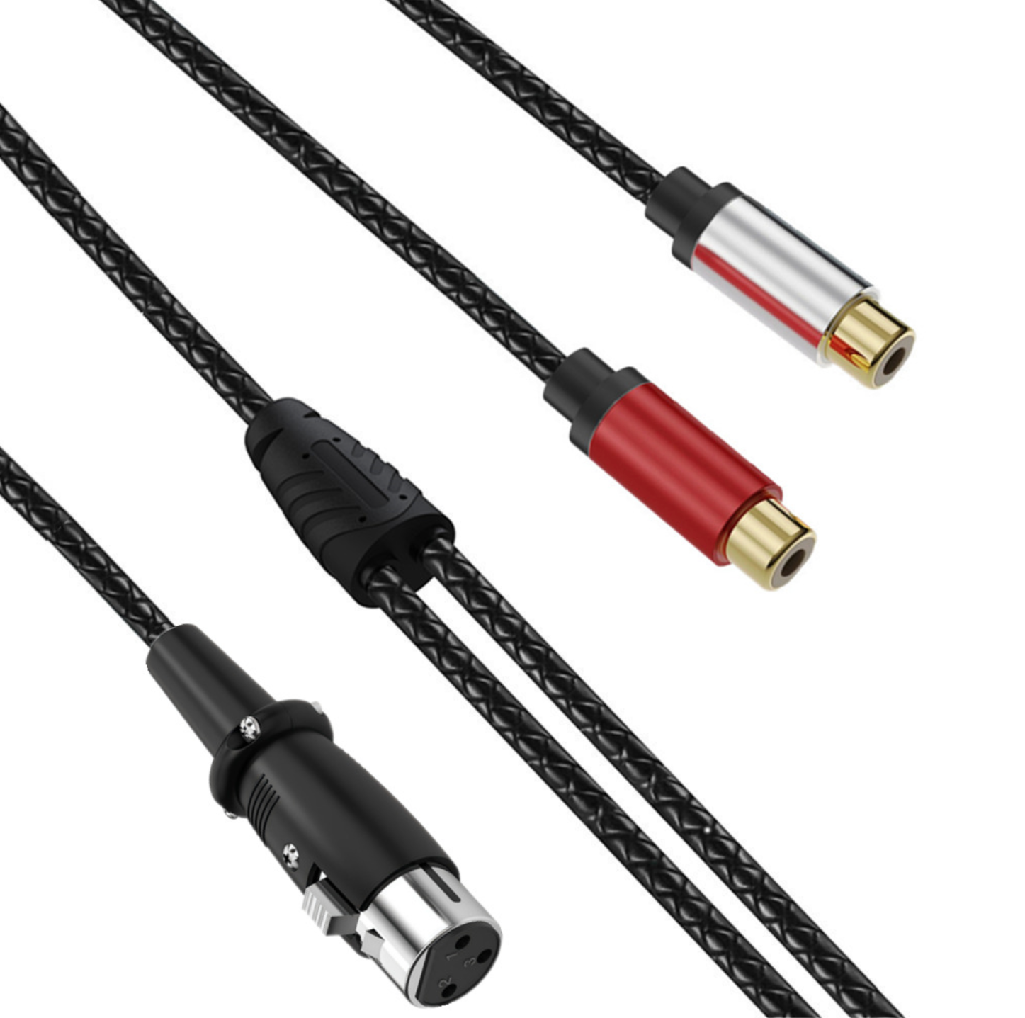 Dual RCA Female to XLR Female Y Splitter Cable – 3 Pin XLR to 2 RCA Stereo Audio Adapter for Microphone & Mixer