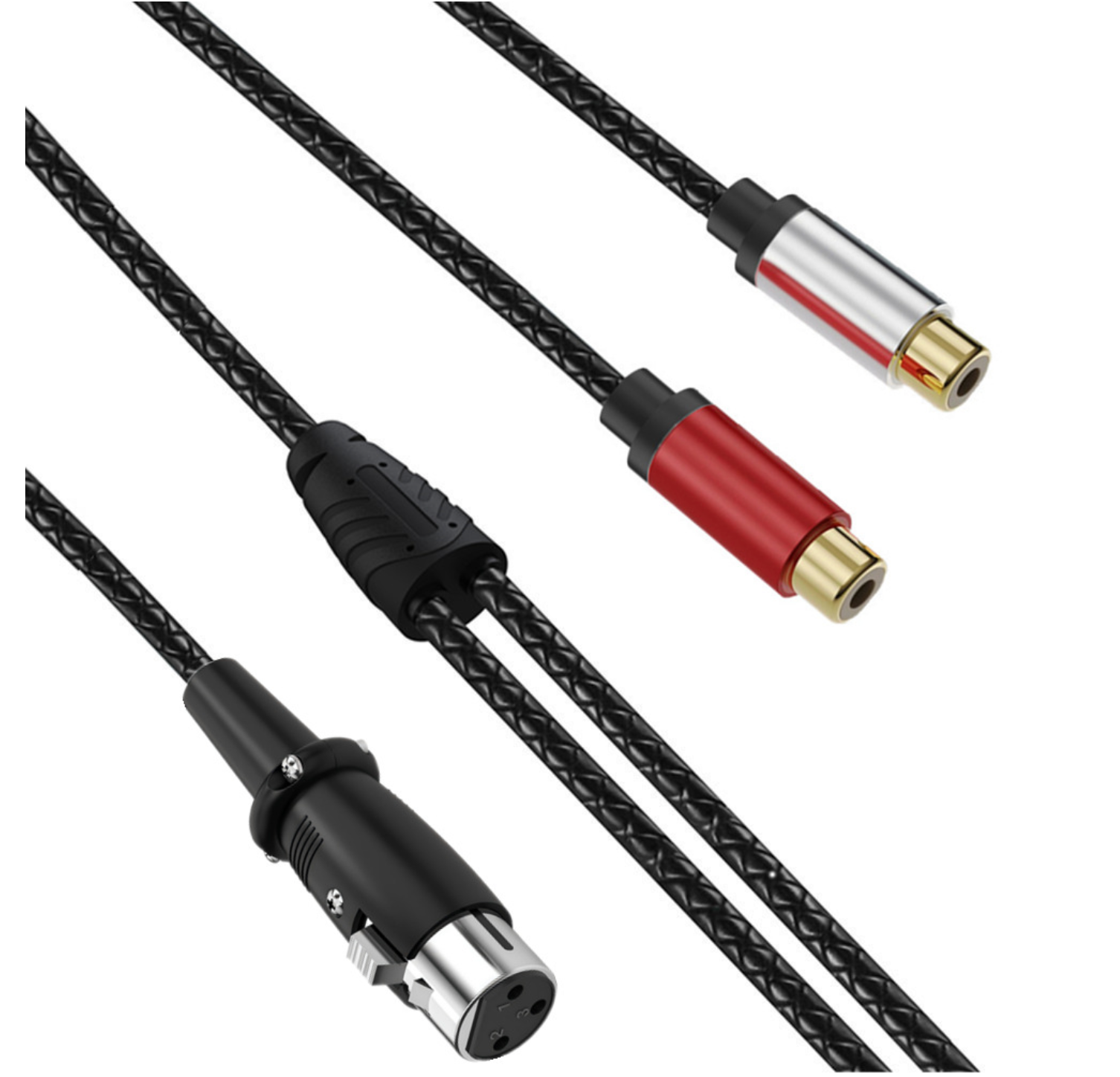 Dual RCA Female to XLR Female Y Splitter Cable – 3 Pin XLR to 2 RCA Stereo Audio Adapter for Microphone & Mixer