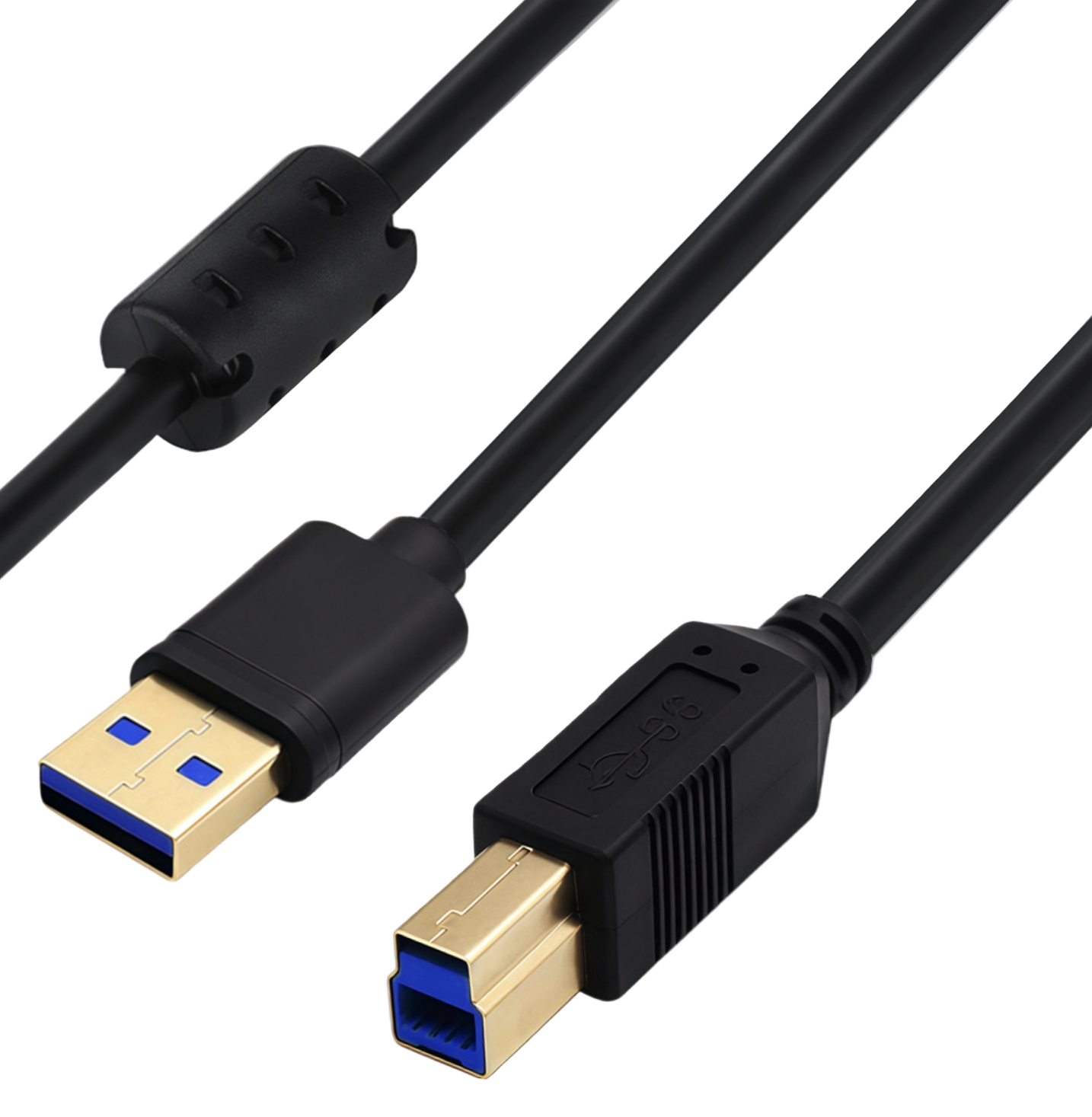 usb 3.0 a to b cable gold plated black