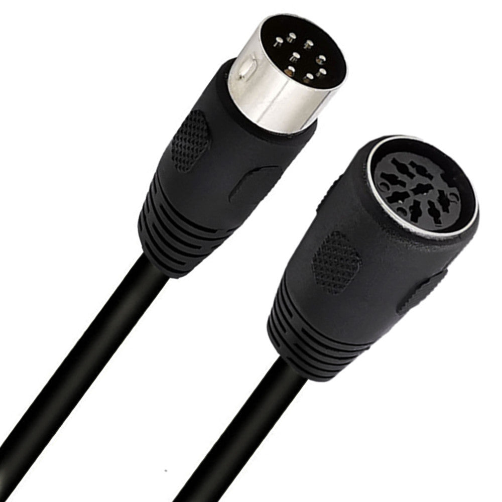 Black audio cable with XLR connectors on a white background