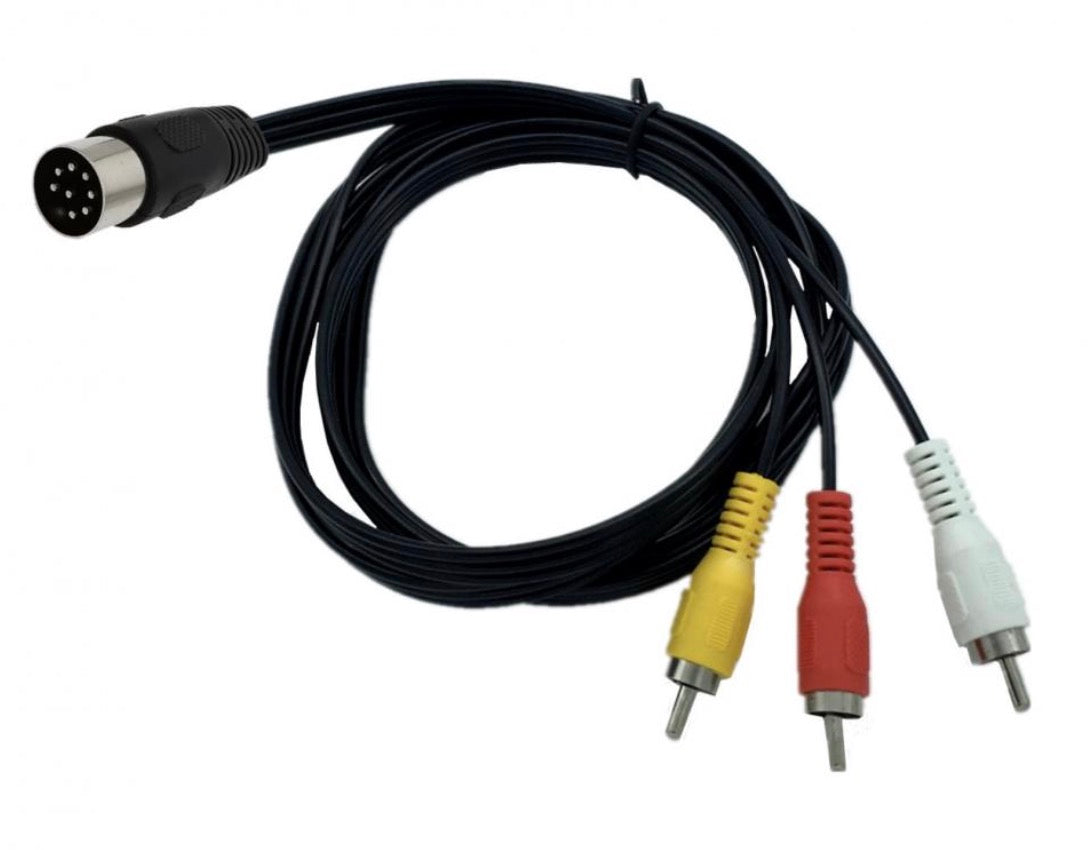 8-pin DIN male to 3 RCA male audio cable for musical instruments