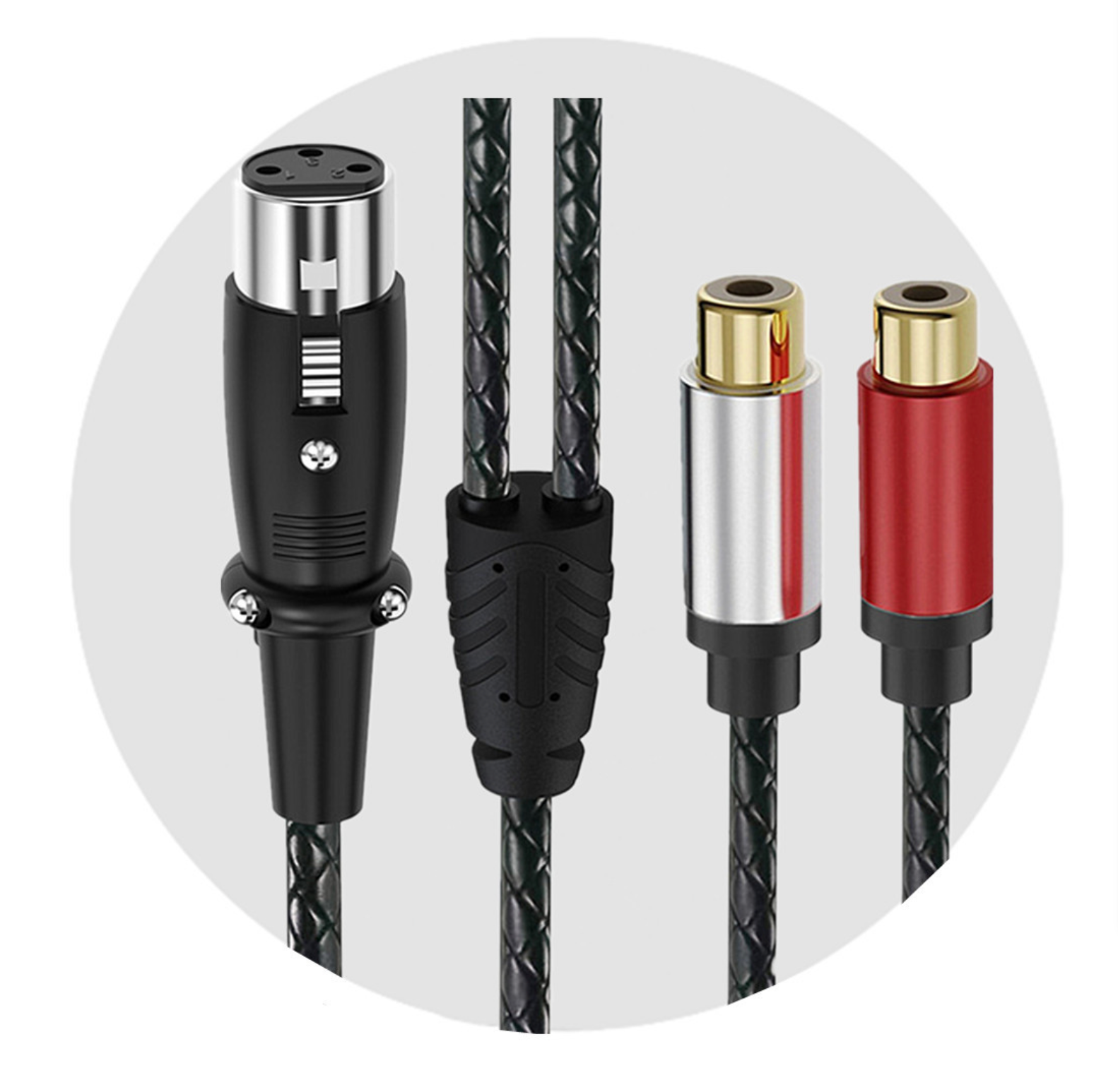 Dual RCA Female to XLR Female Y Splitter Cable – 3 Pin XLR to 2 RCA Stereo Audio Adapter for Microphone & Mixer