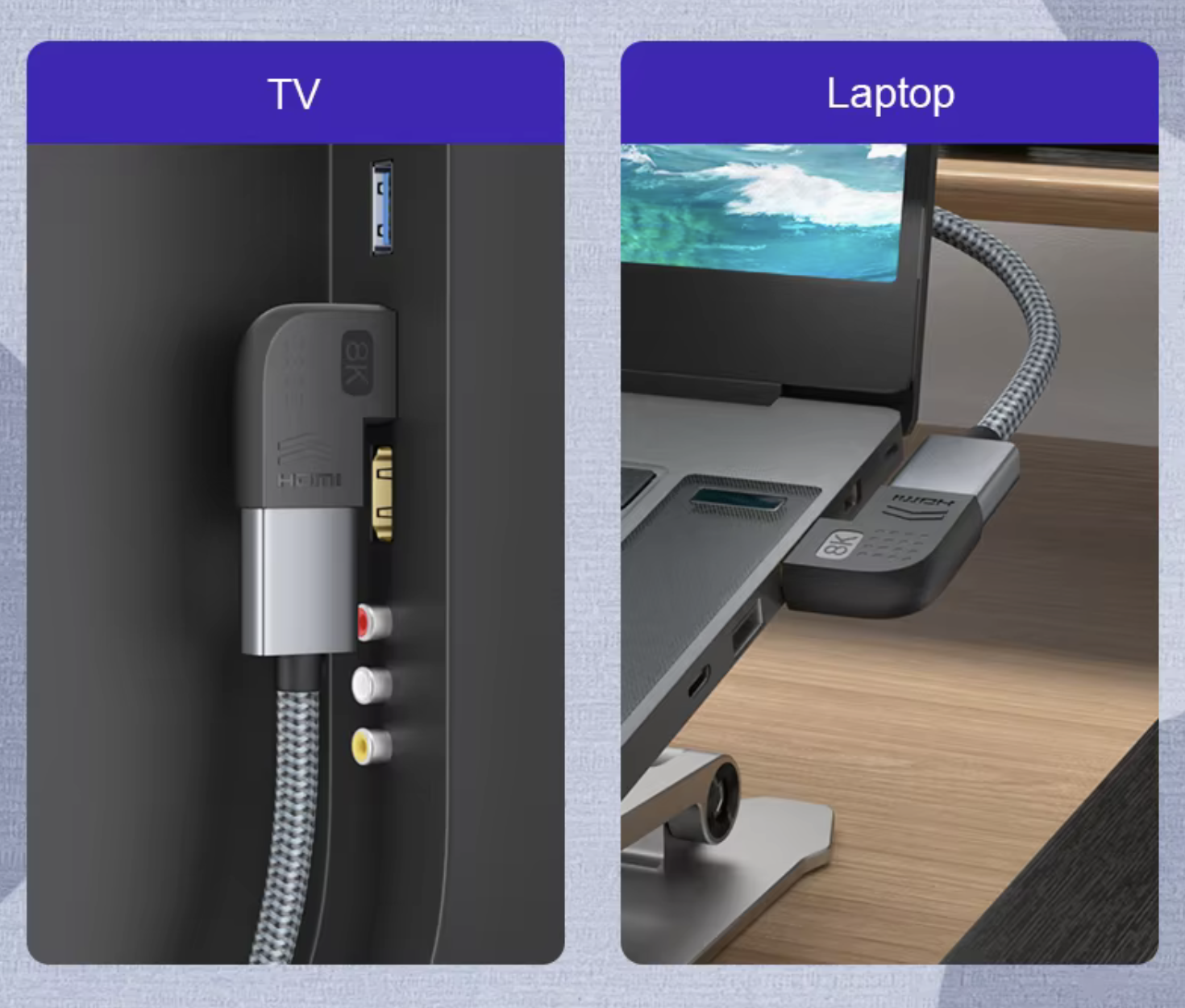 8K HDMI right angle adapter HDMI 90 degree connector