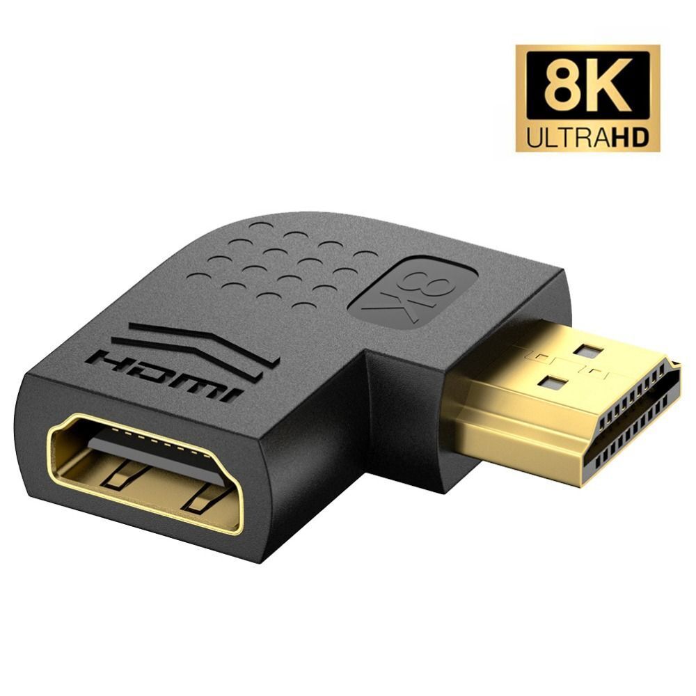8K HDMI right angle adapter HDMI male to female 90degree connector