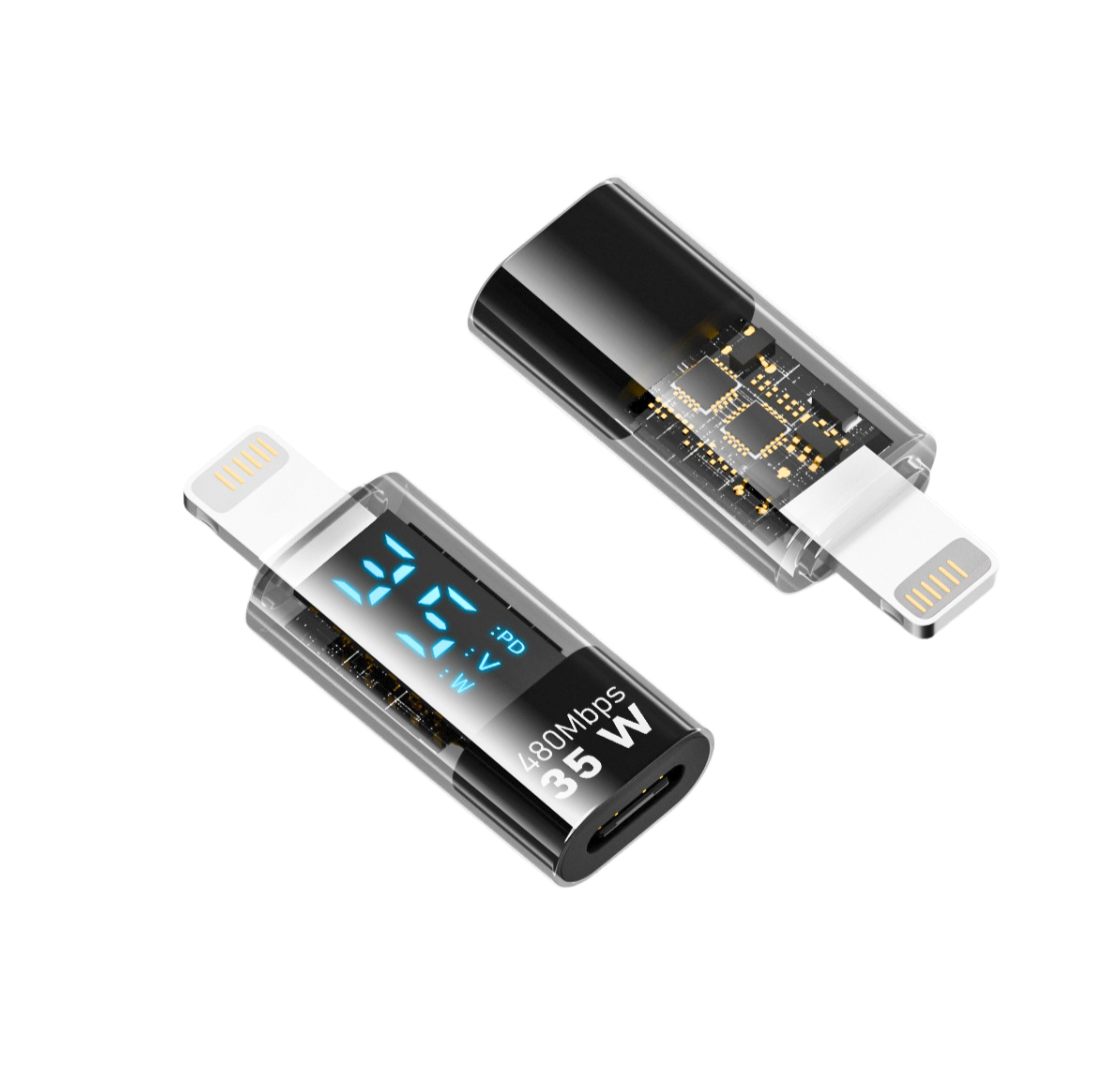 8 Pin male to USB C female data power adapter 35W
