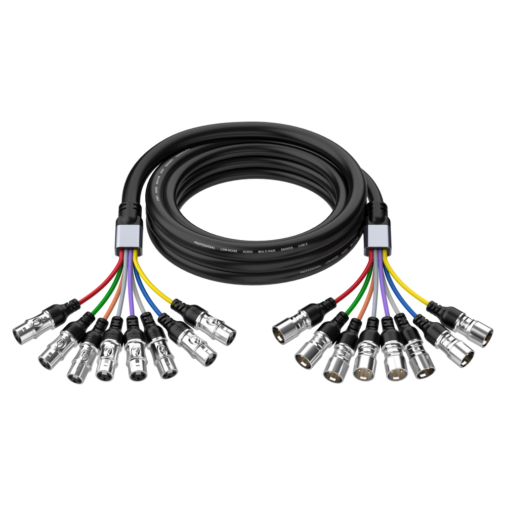 8 Way XLR Snake Cable | 8 Channel XLR Male to Female Multicore Lead