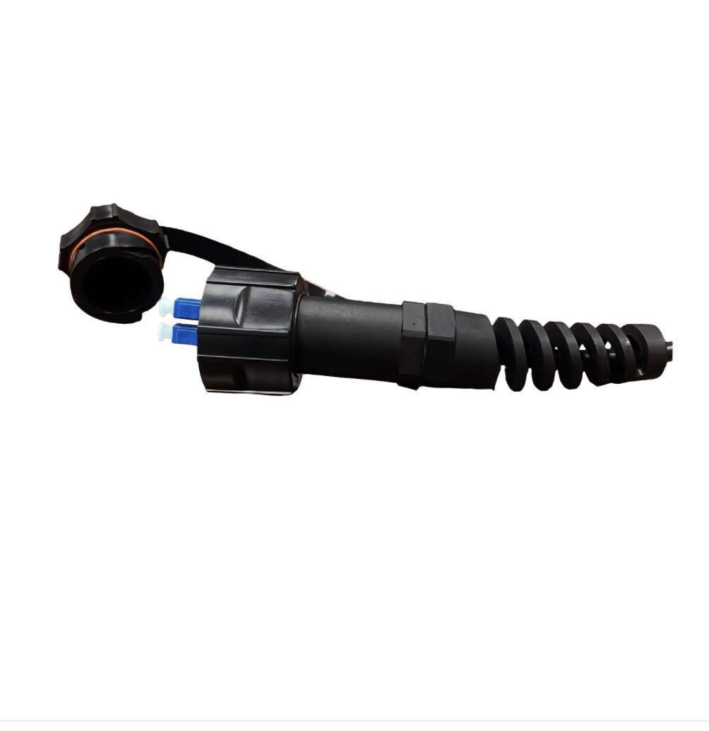 Black mechanical component on a white background