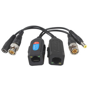 8MP CCTV balun pair with BNC video DC power and RJ45 connections
