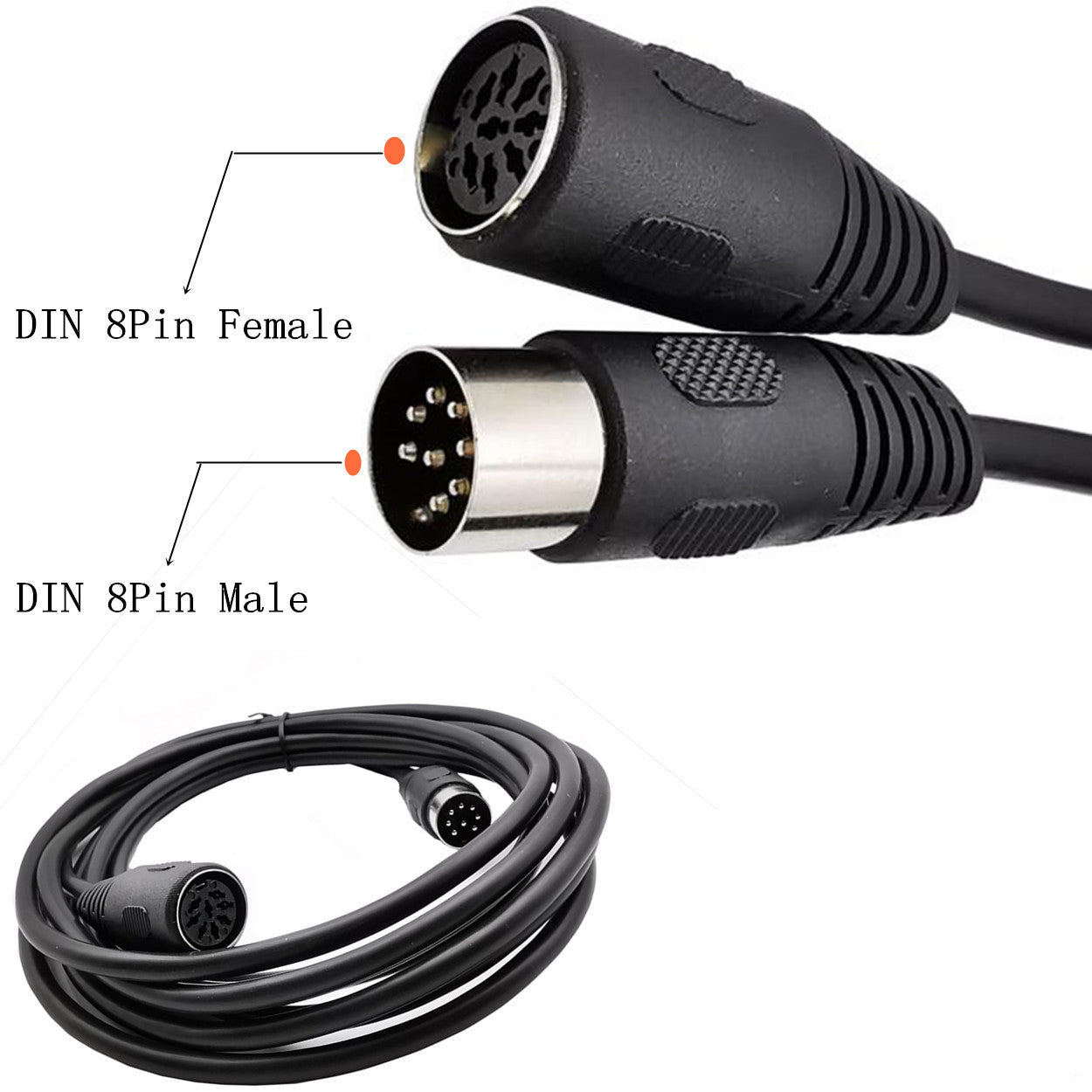 8-Pin DIN Speaker Cable Extension | Compatible with Bang & Olufsen B&O BeoLab Powerlink Mk2