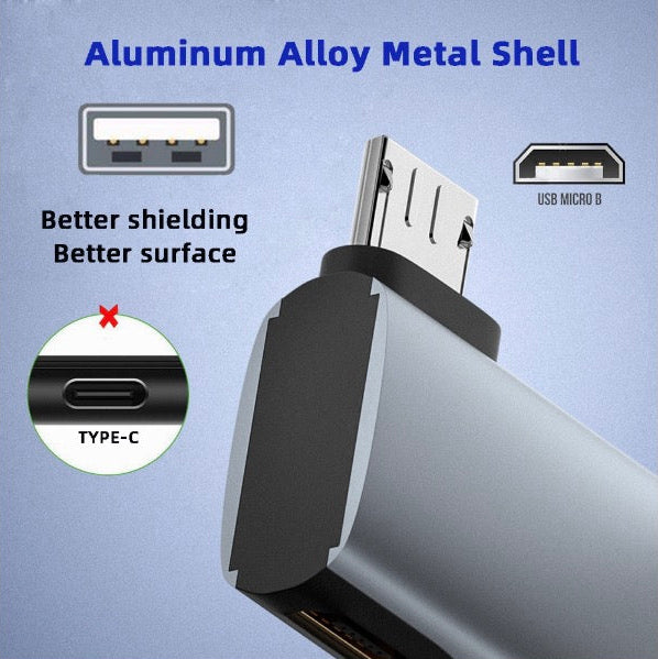 90 degree Micro USB OTG adapter for tight spaces and gaming setups