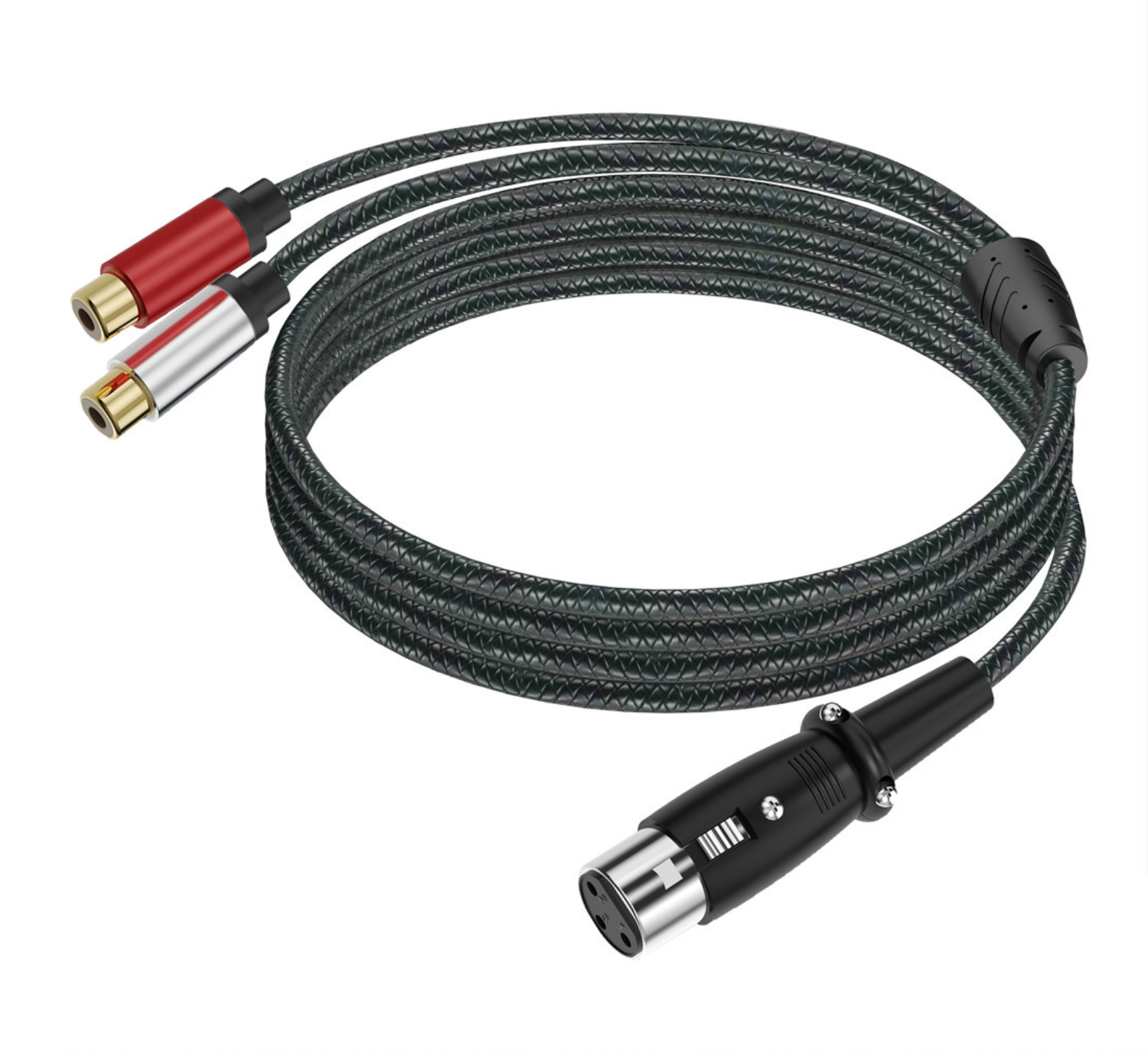 Dual RCA Female to XLR Female Y Splitter Cable – 3 Pin XLR to 2 RCA Stereo Audio Adapter for Microphone & Mixer