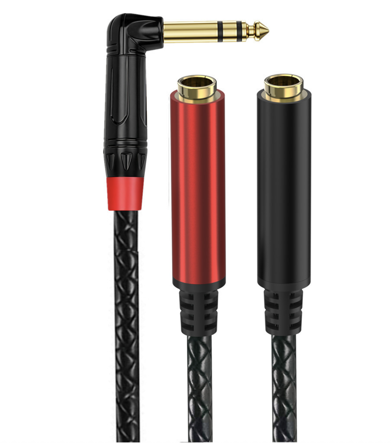 6.35mm TRS Stereo Splitter Cable – Male to Dual Female Jack