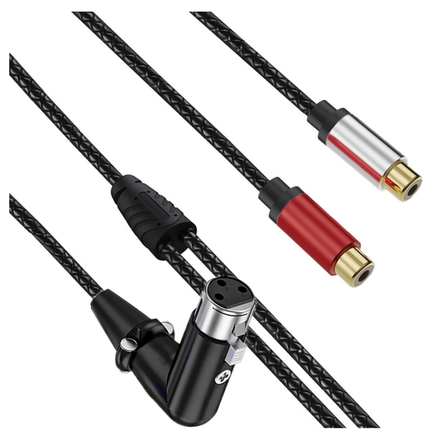 Dual RCA Female to Angled XLR Female Cable – 3Pin XLR to 2 RCA Y Splitter Patch Cord for Microphone, Mixer, Amplifier, Stereo System