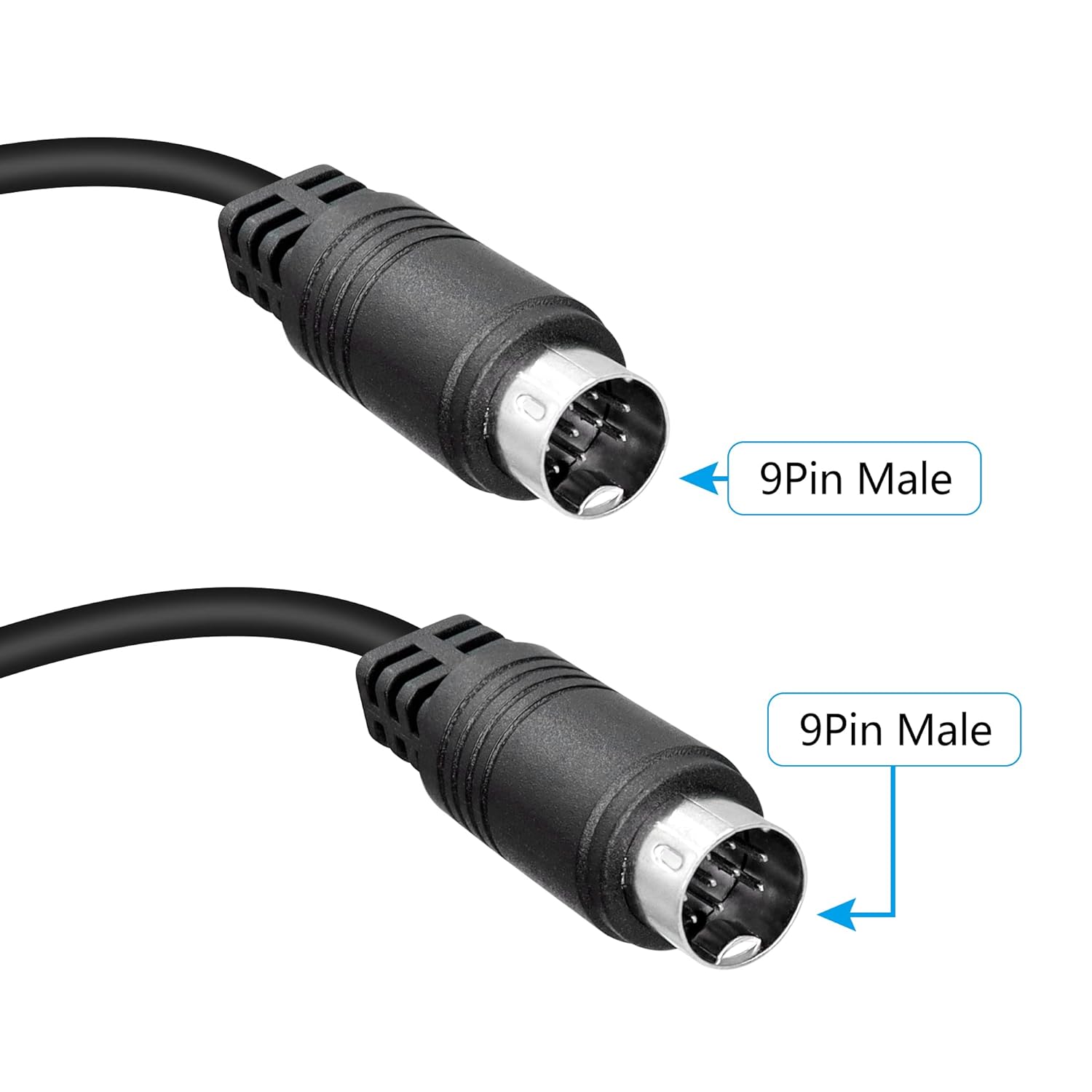 9 Pin Mini Din Male to Male Stereo Audio Cable for Audio equipment
