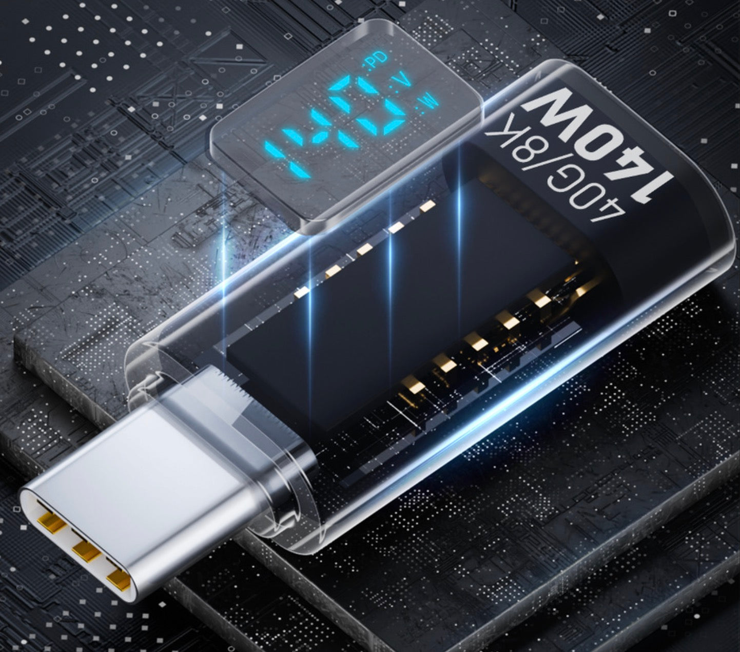 USB C male to USB C female extension adapter 140W