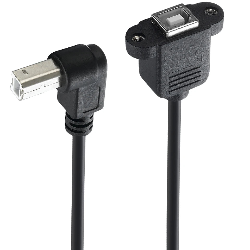 Alt Image Text 2
Panel mount USB Type-B female socket with USB Type-B angled male lead