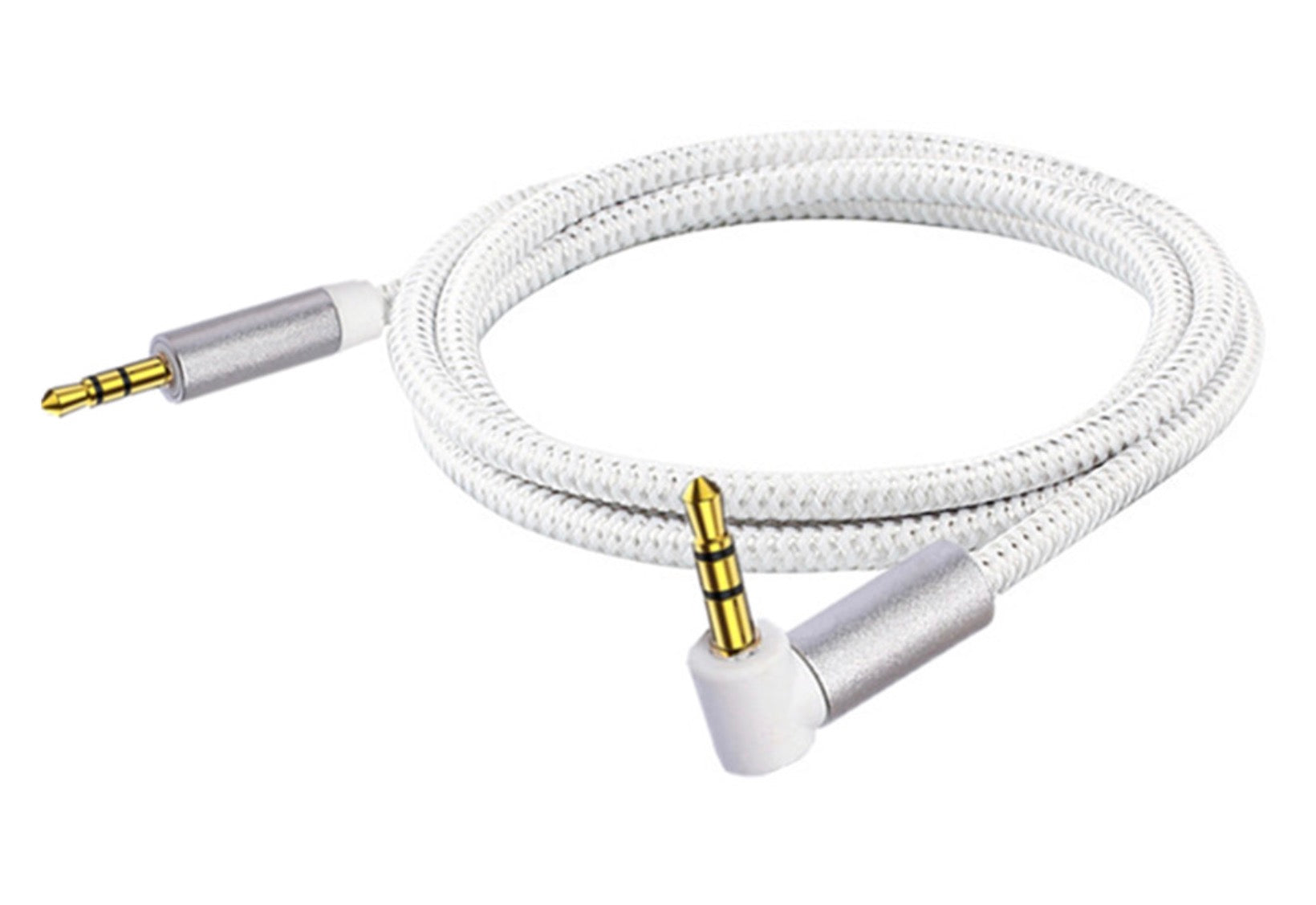 Gold plated 3.5mm stereo auxiliary lead white