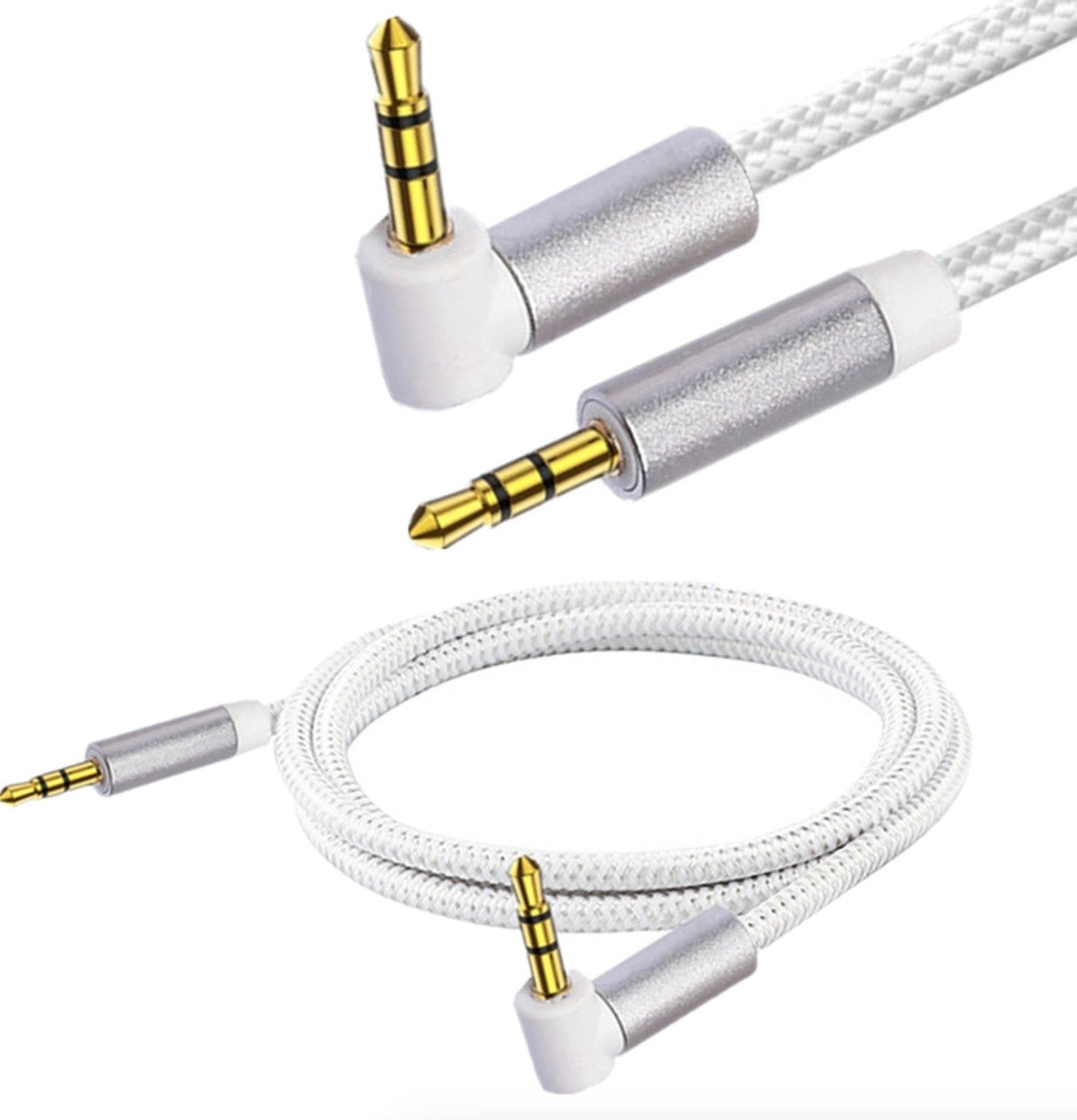 3.5mm TRS male to male angled AUX audio cable
