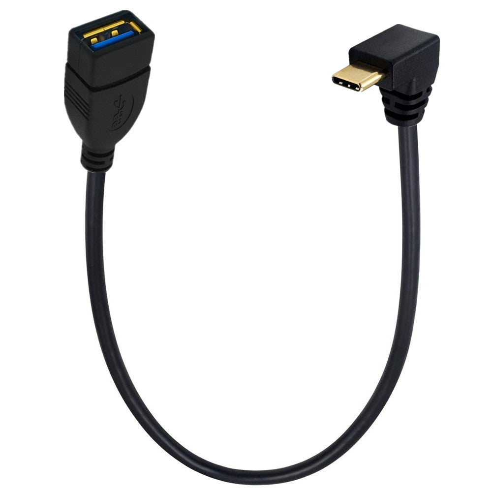Angled USB-C OTG cable for USB-A peripherals
