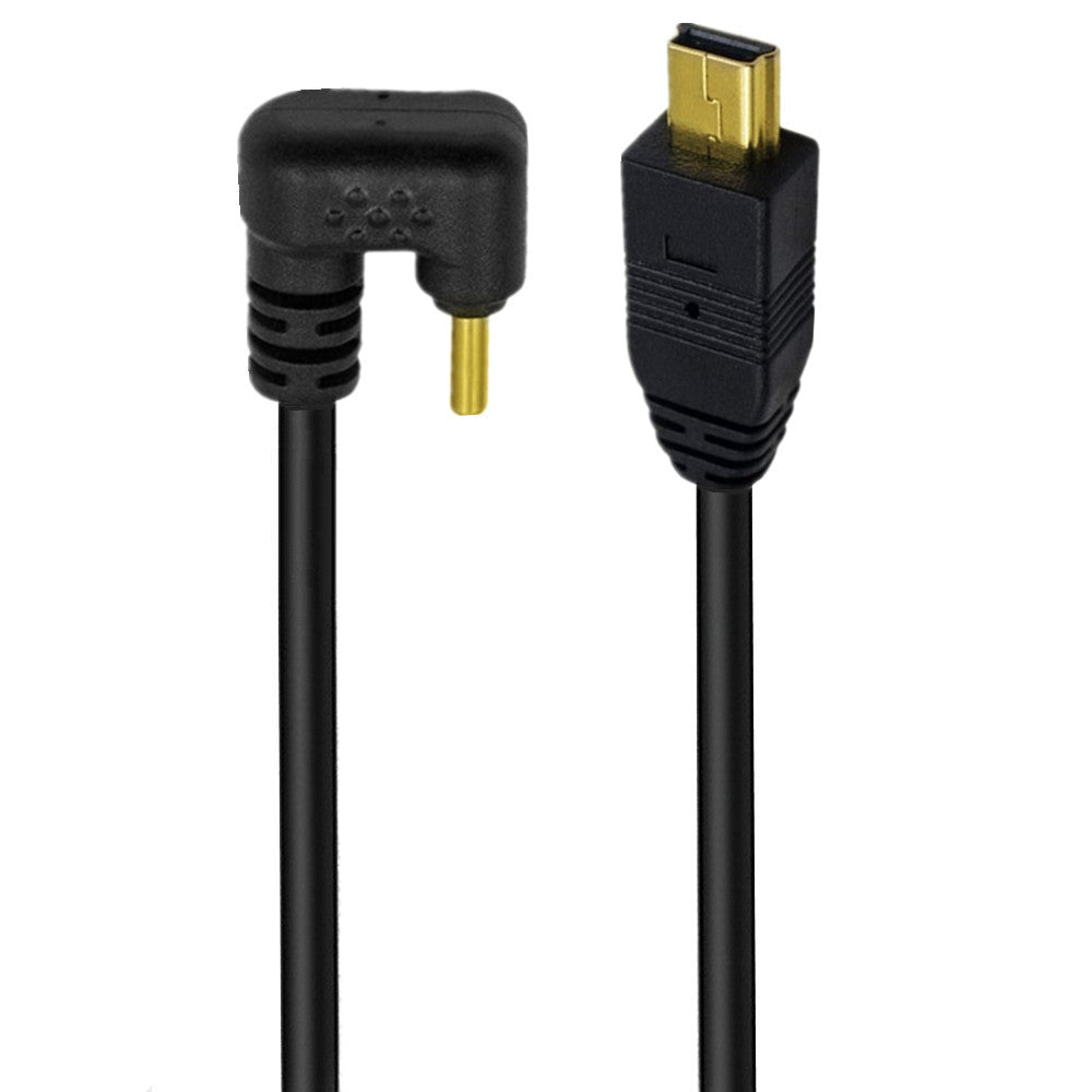 Angled USB-C to Mini USB-B cable for tight spaces