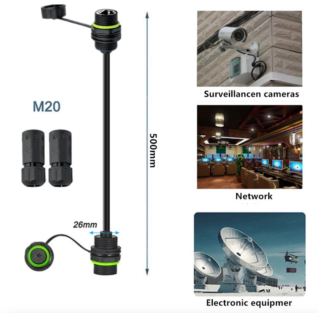 Cat 6 Waterproof RJ45 Coupler | IP68 M20 Shielded Ethernet Connector