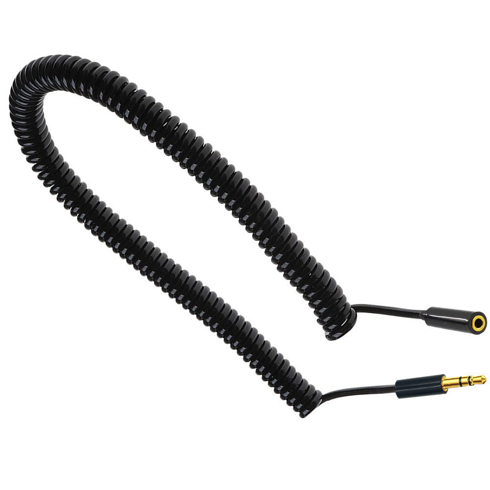Coiled 3.5mm audio extension cable with 