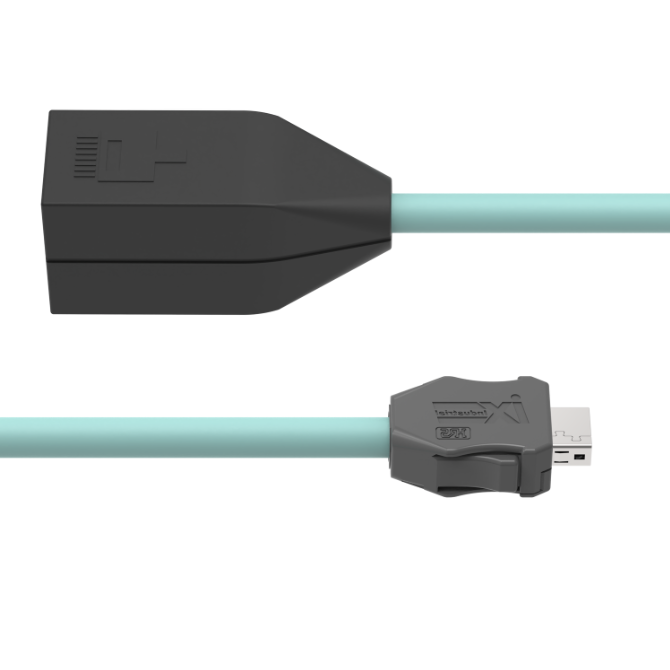 Compact IX A-key connector to RJ45 female Ethernet cable