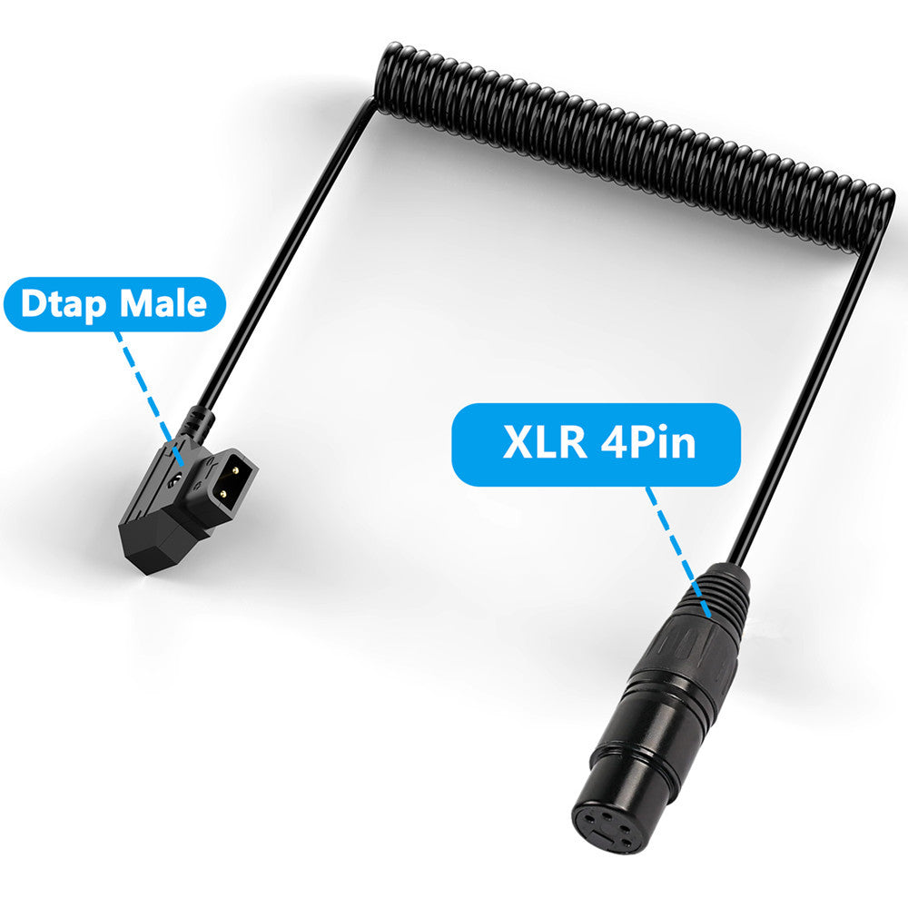 D-Tap to 4-Pin XLR Cable, Male to Female Power Supply Battery Adapter