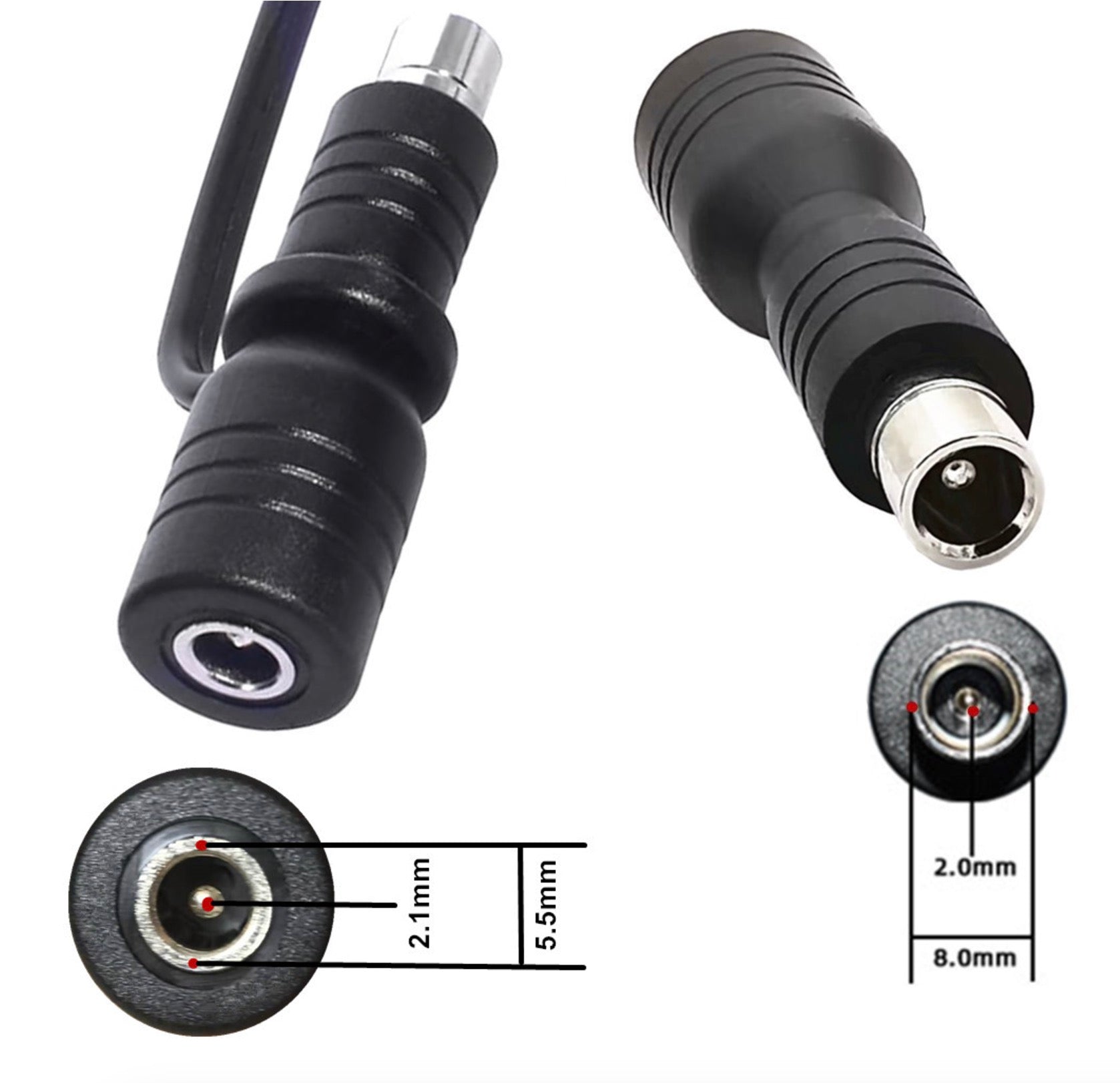 DC barrel plug adapter for portable power station
