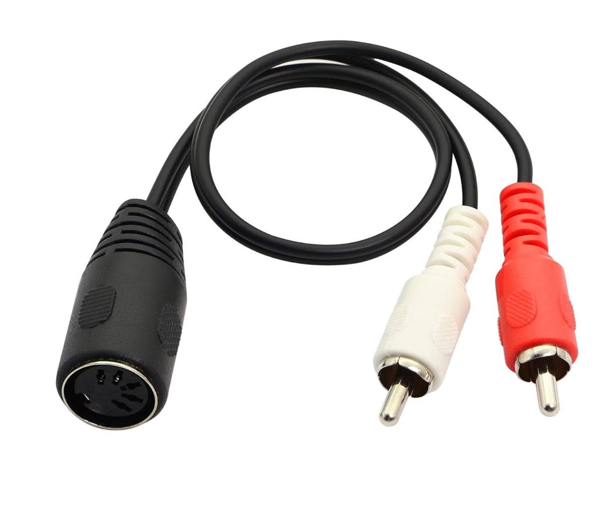 DIN 5-pin female to dual RCA male audio cable Y splitter 0.5m