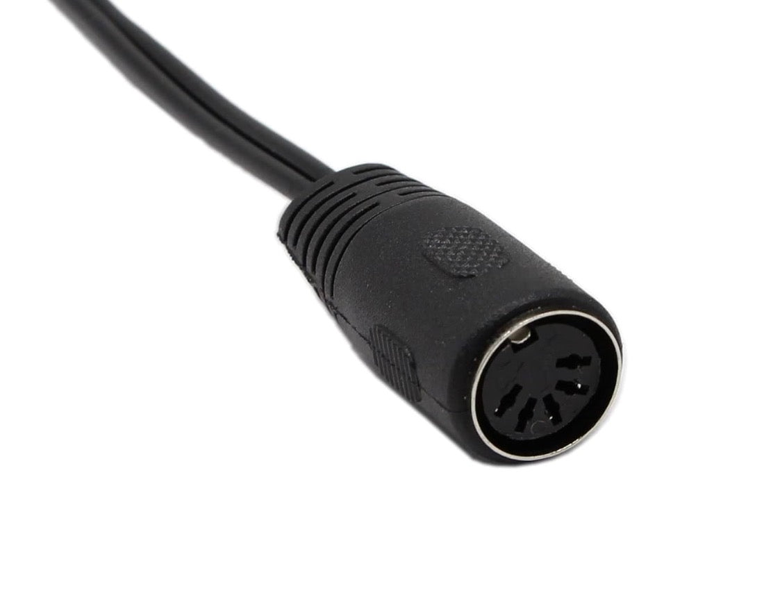 Vintage hi-fi DIN to dual RCA male audio splitter cable black