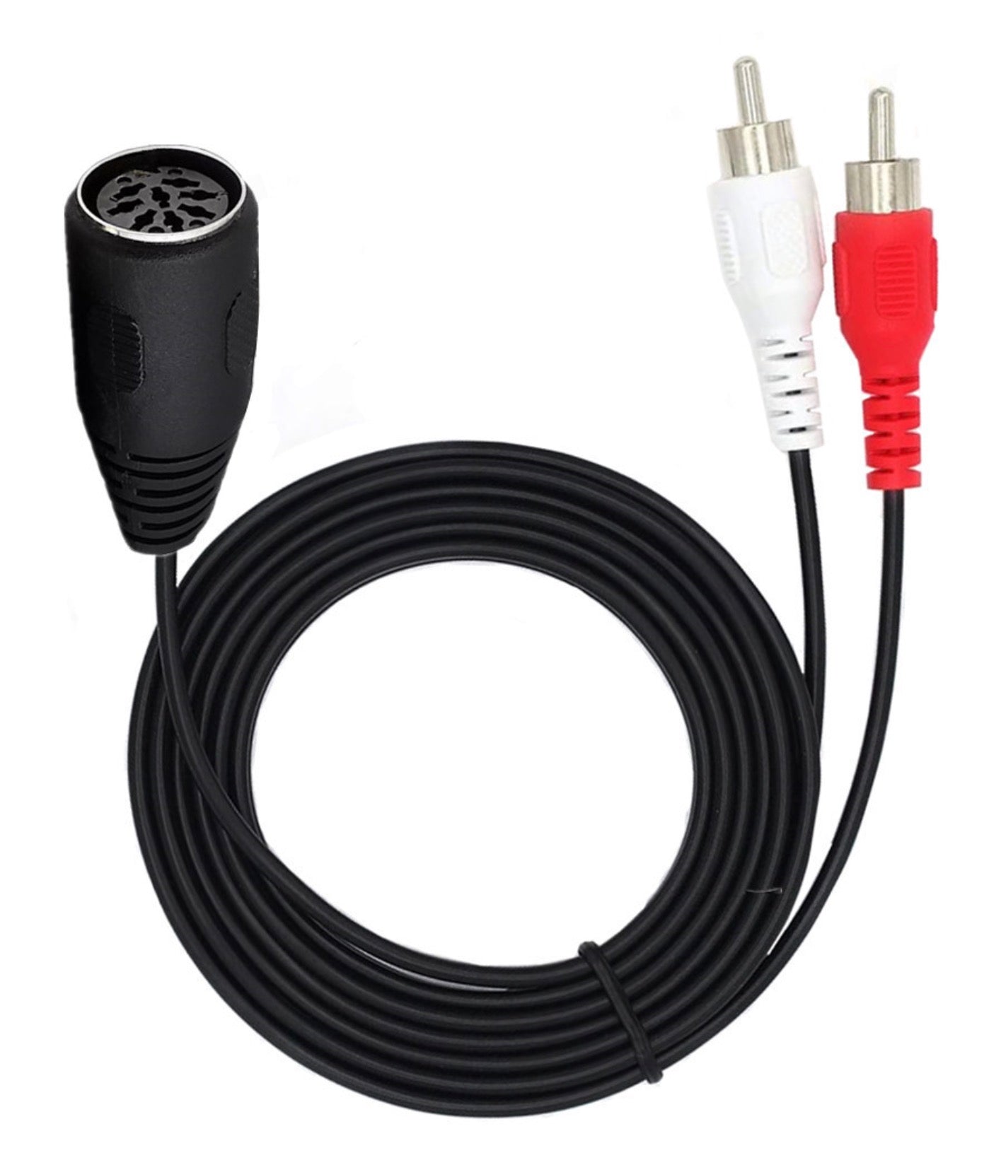 8-pin DIN female to dual RCA male audio Y splitter cable