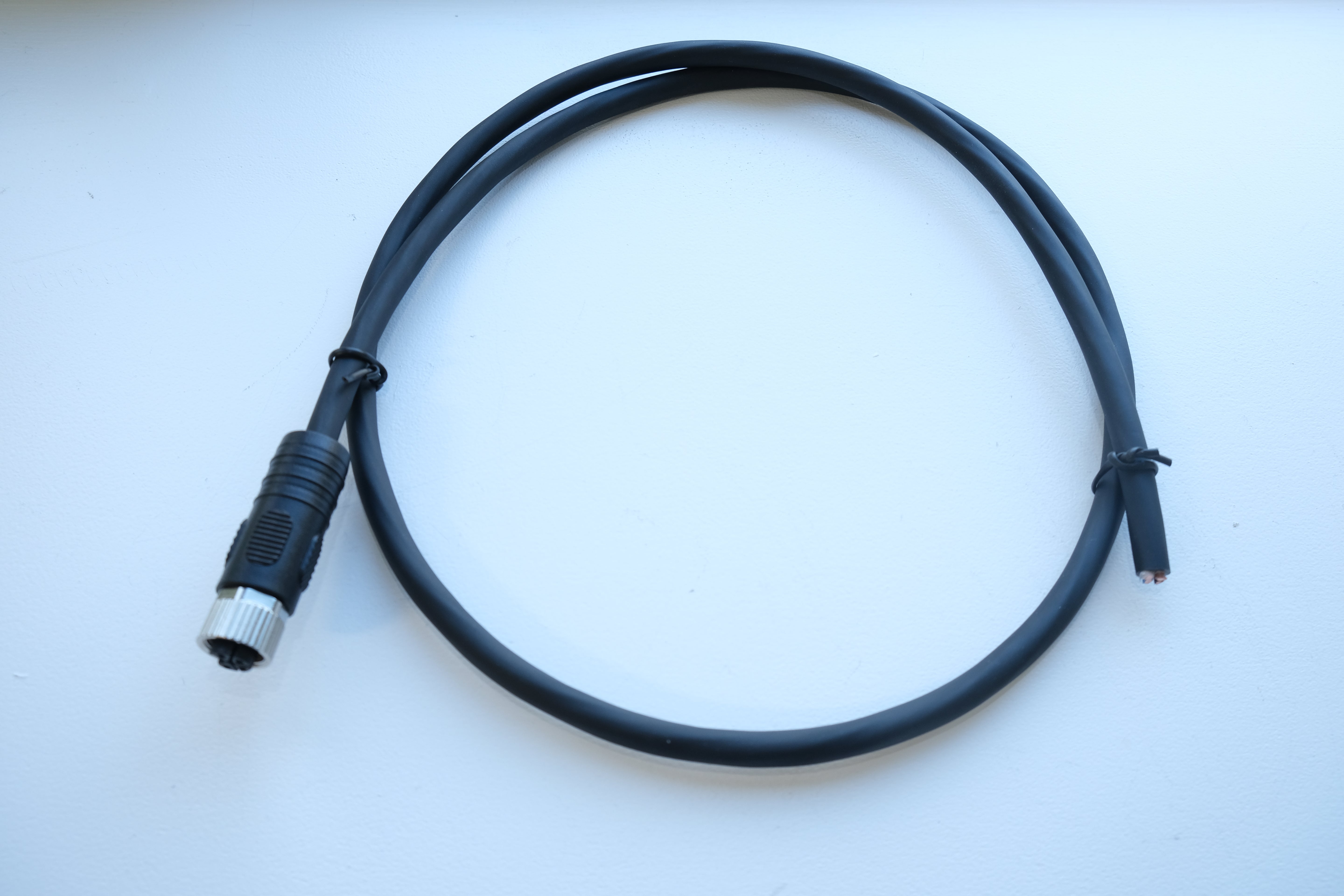 M12 L-Code 4-Pin Female to Open Wire Power Cable 1m – PUR Drag Chain