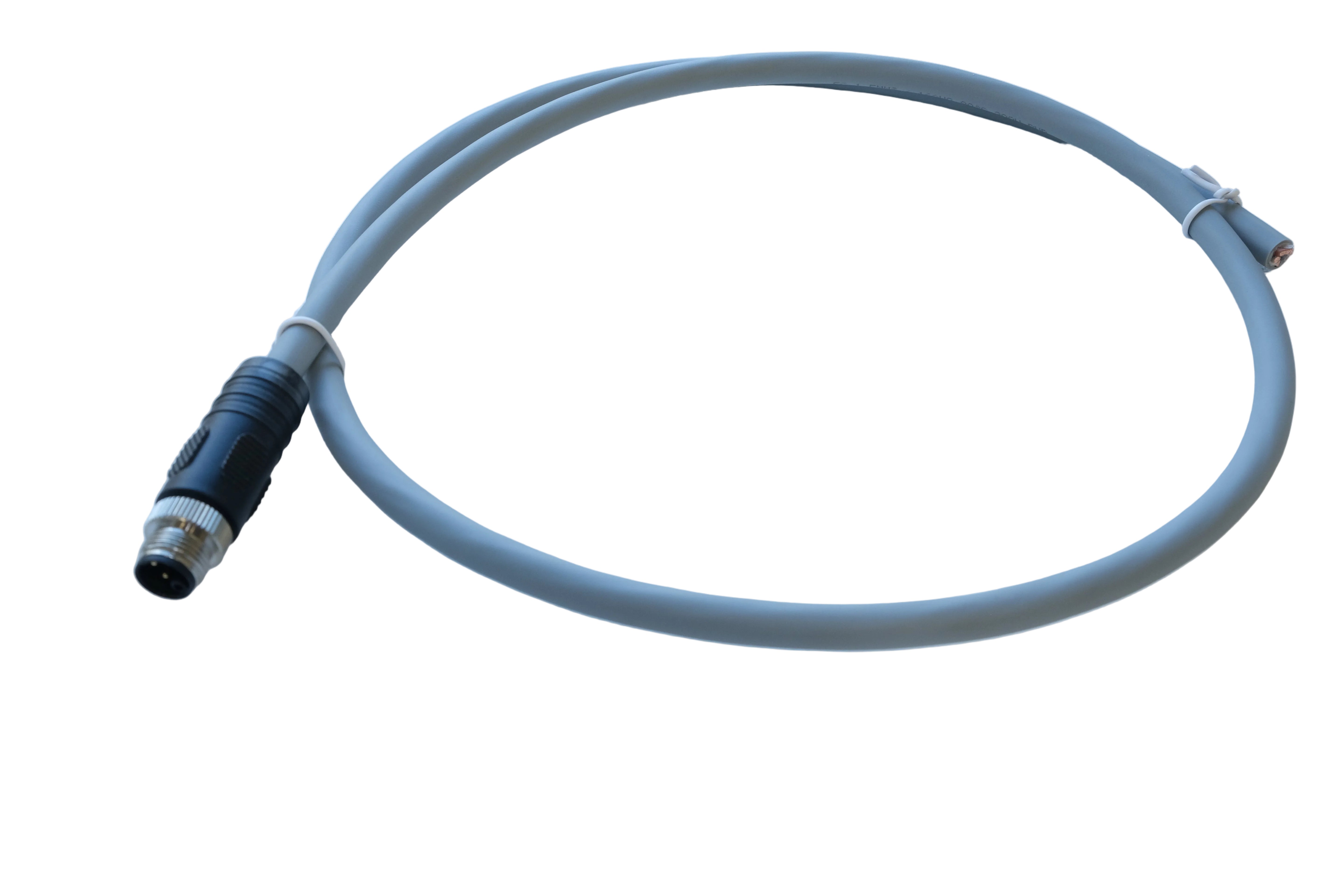 M12 K-Code 4 Pin Male to Open End Power Cable – PUR Drag Chain, Unshielded