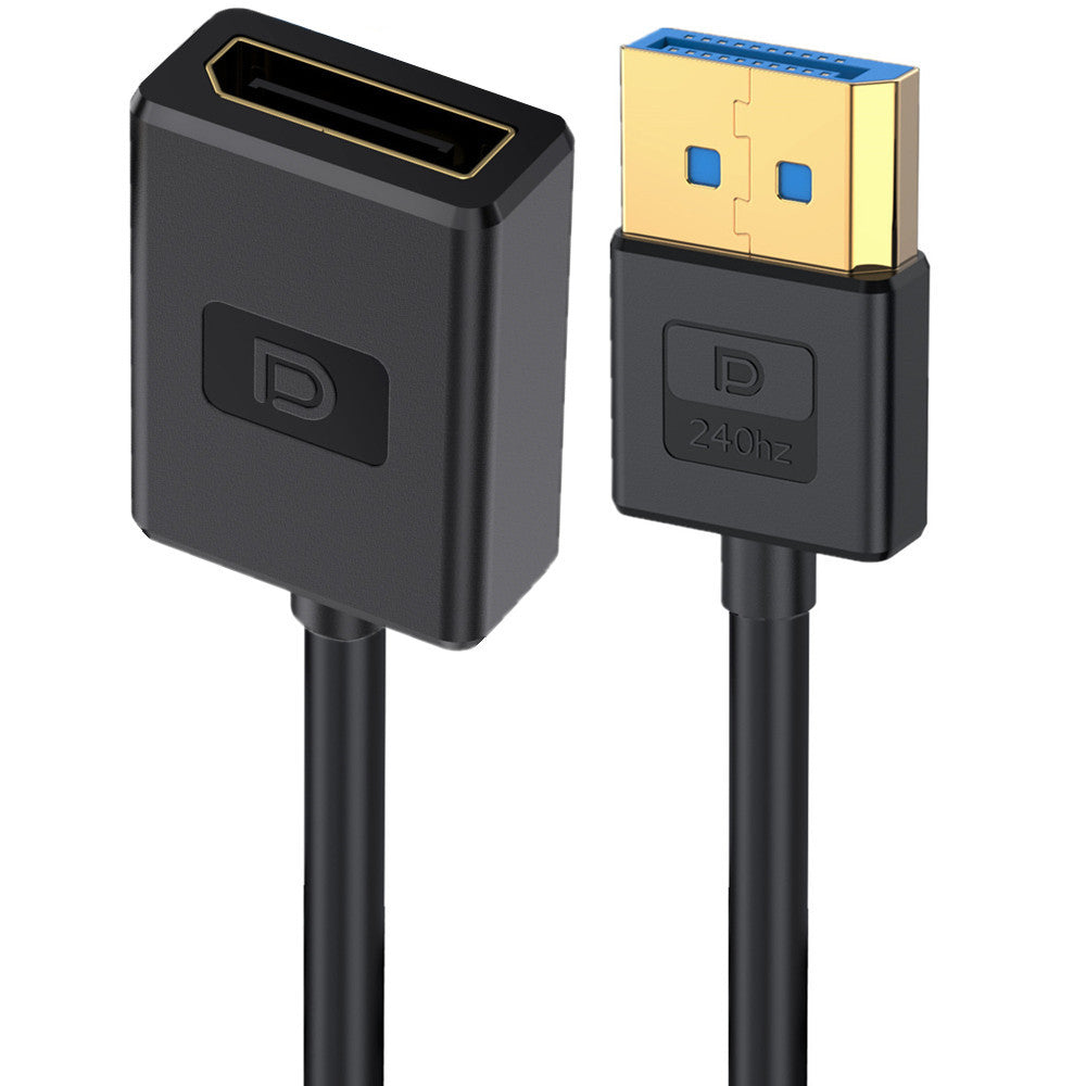 DisplayPort 1.4 straight male to female extension cable