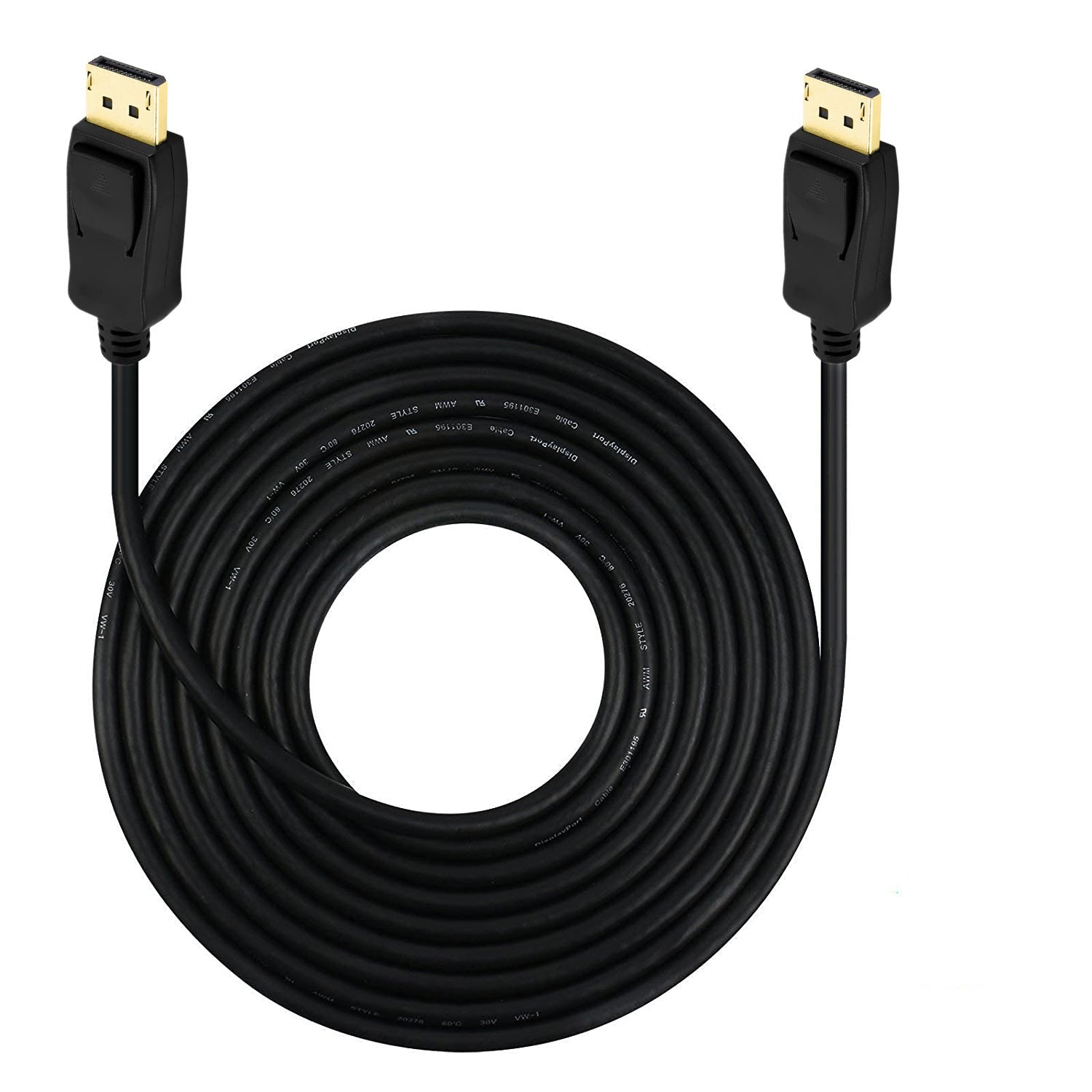 4K DisplayPort monitor cable with locking connector
