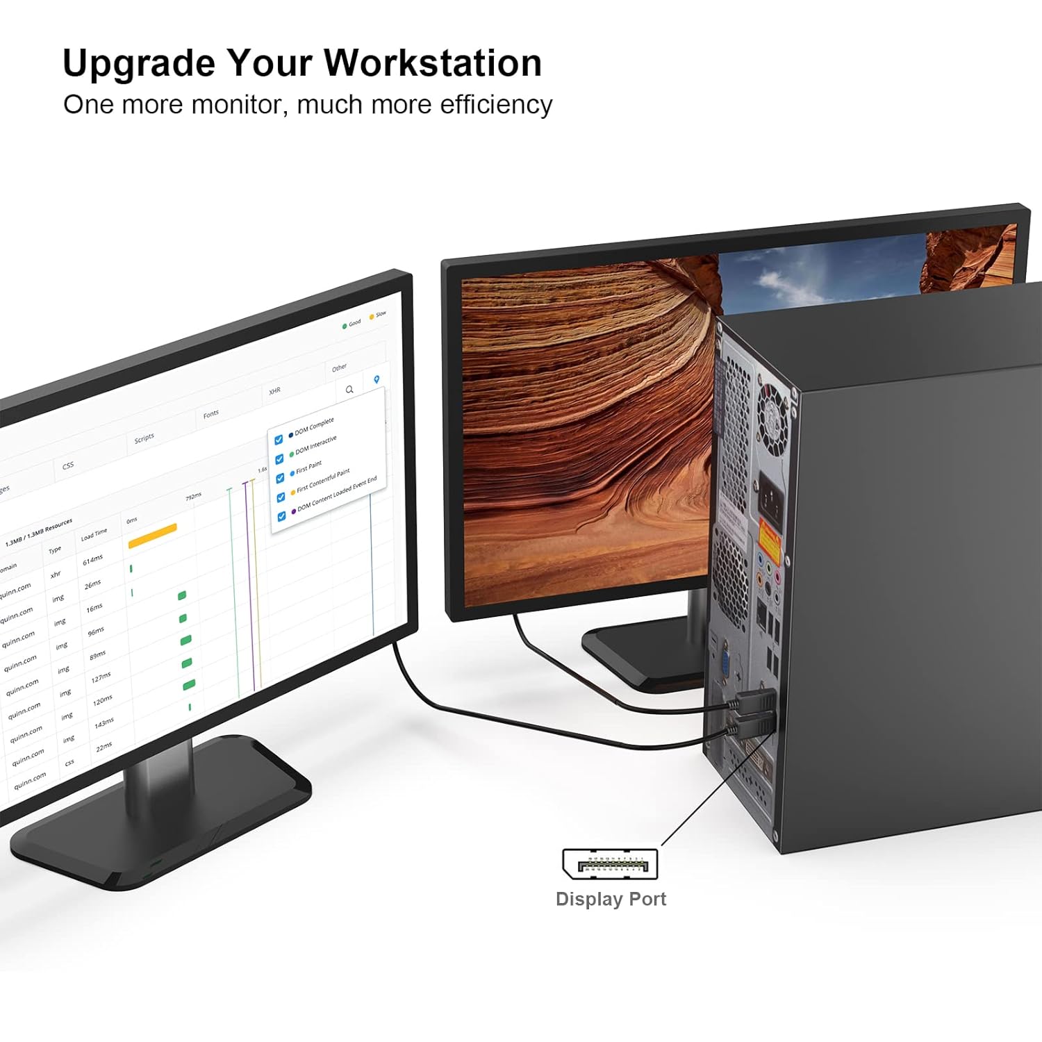 DisplayPort cable for PC to monitor connection
