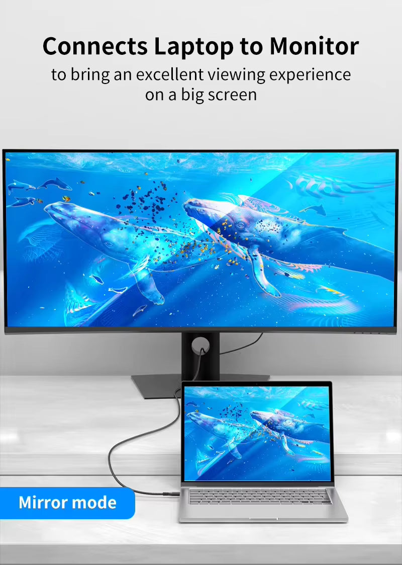 USB-C to DisplayPort 2.1 Cable – Bi-Directional 16K 30Hz, 80Gbps High-Speed Display Port Adapter Cord