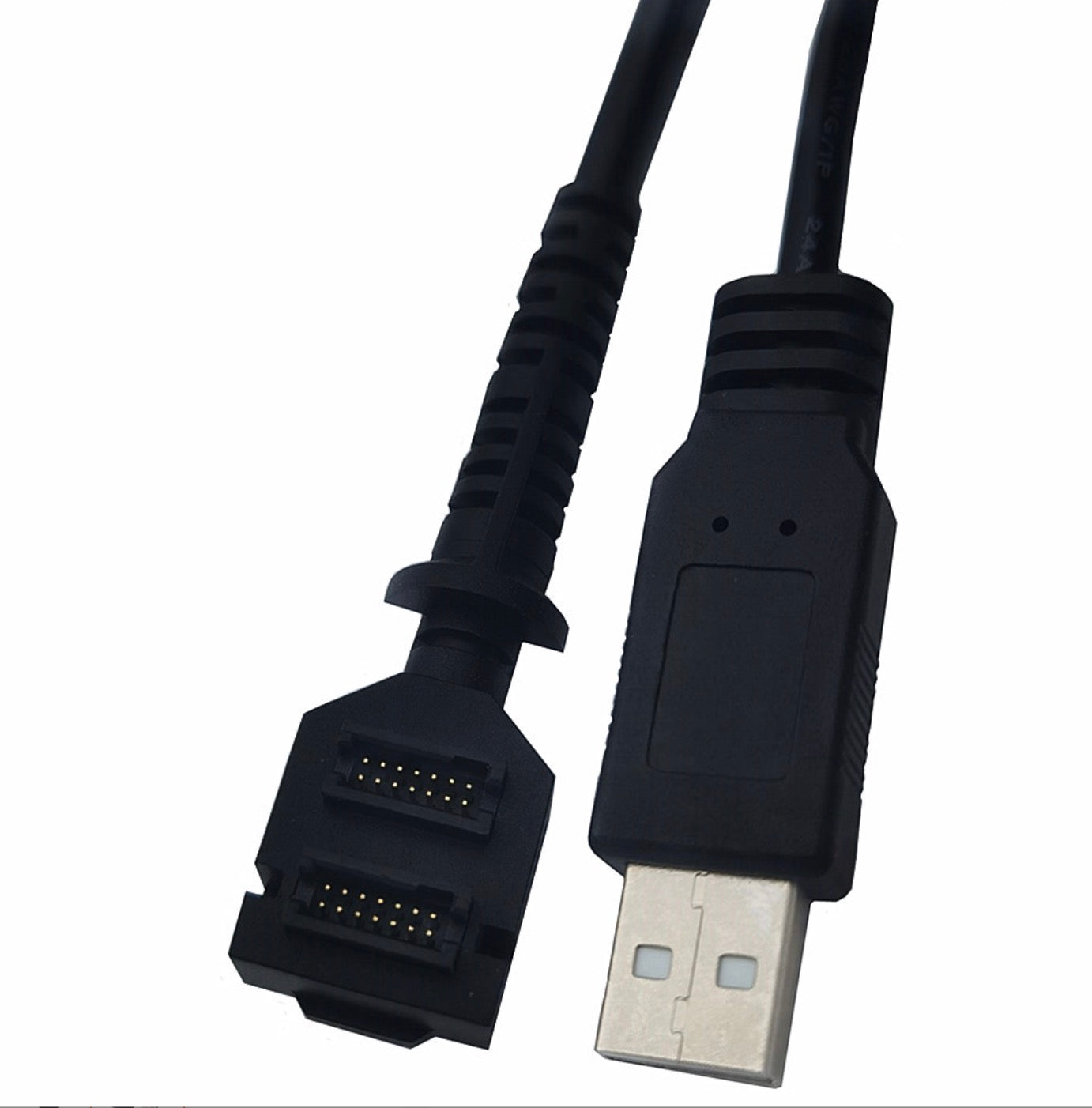Double 14-pin IDC to USB 2.0 A male power charging cable for Verifone VX820 and VX805