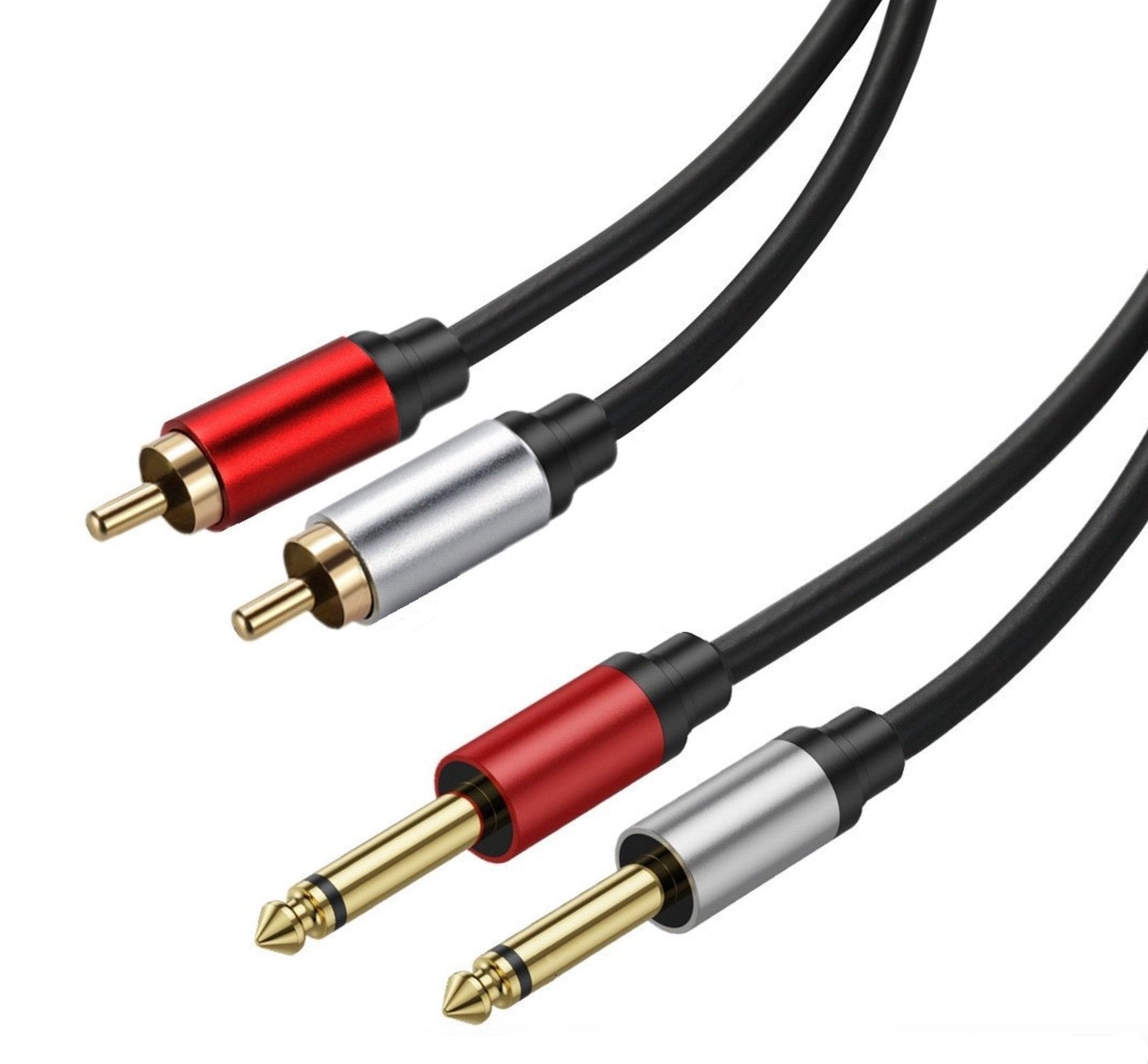 6.35mm jack to RCA phono lead