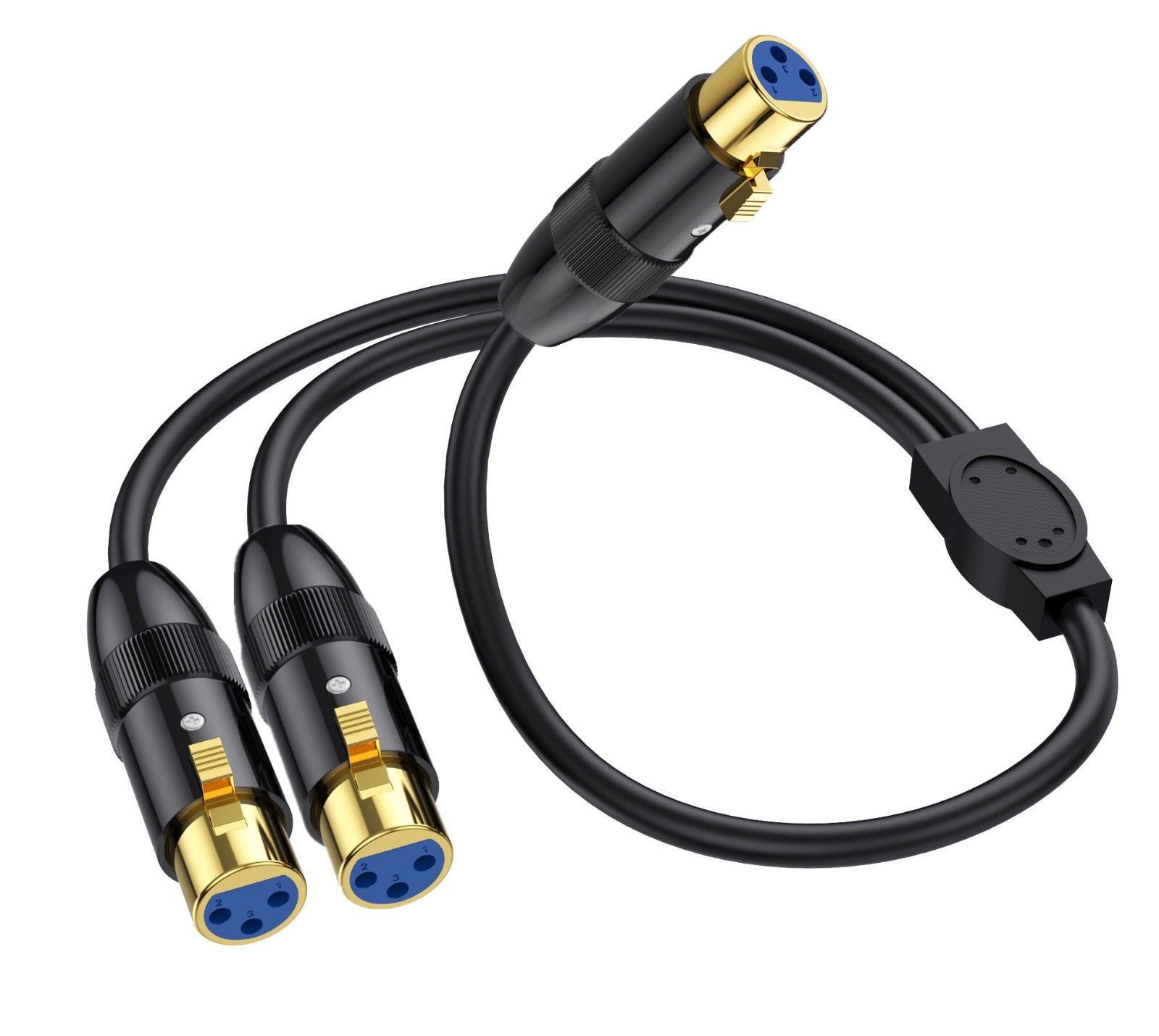 XLR female to female Y cable close up